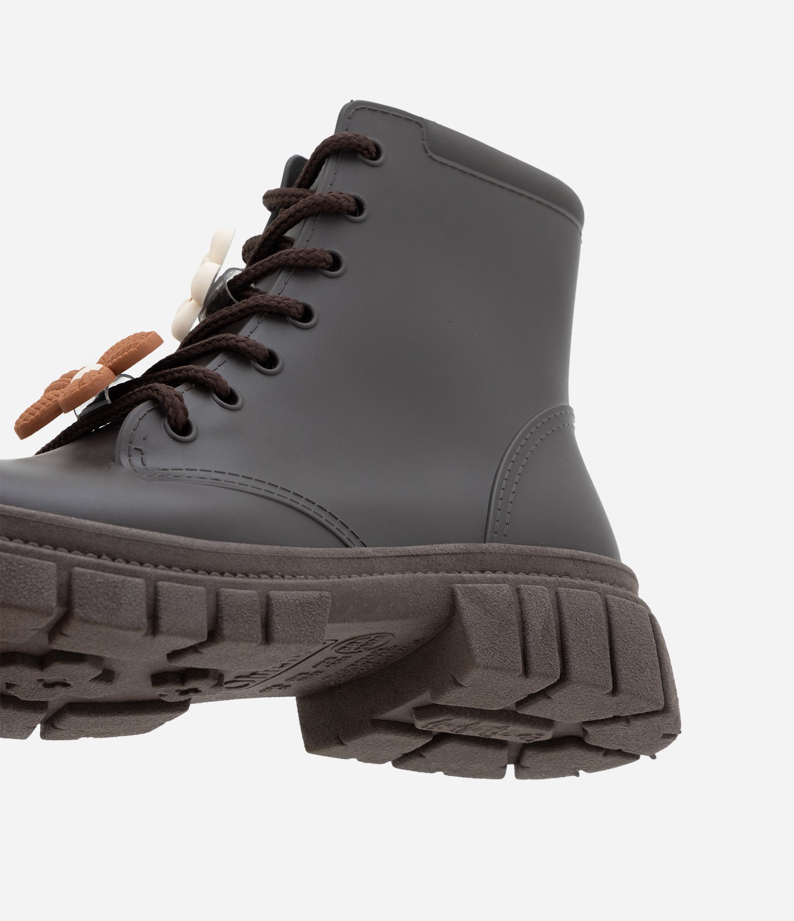 Bota Infantil Coturno com Aplique de Flor – Tam 27 a 34 Marrom Escuro 3