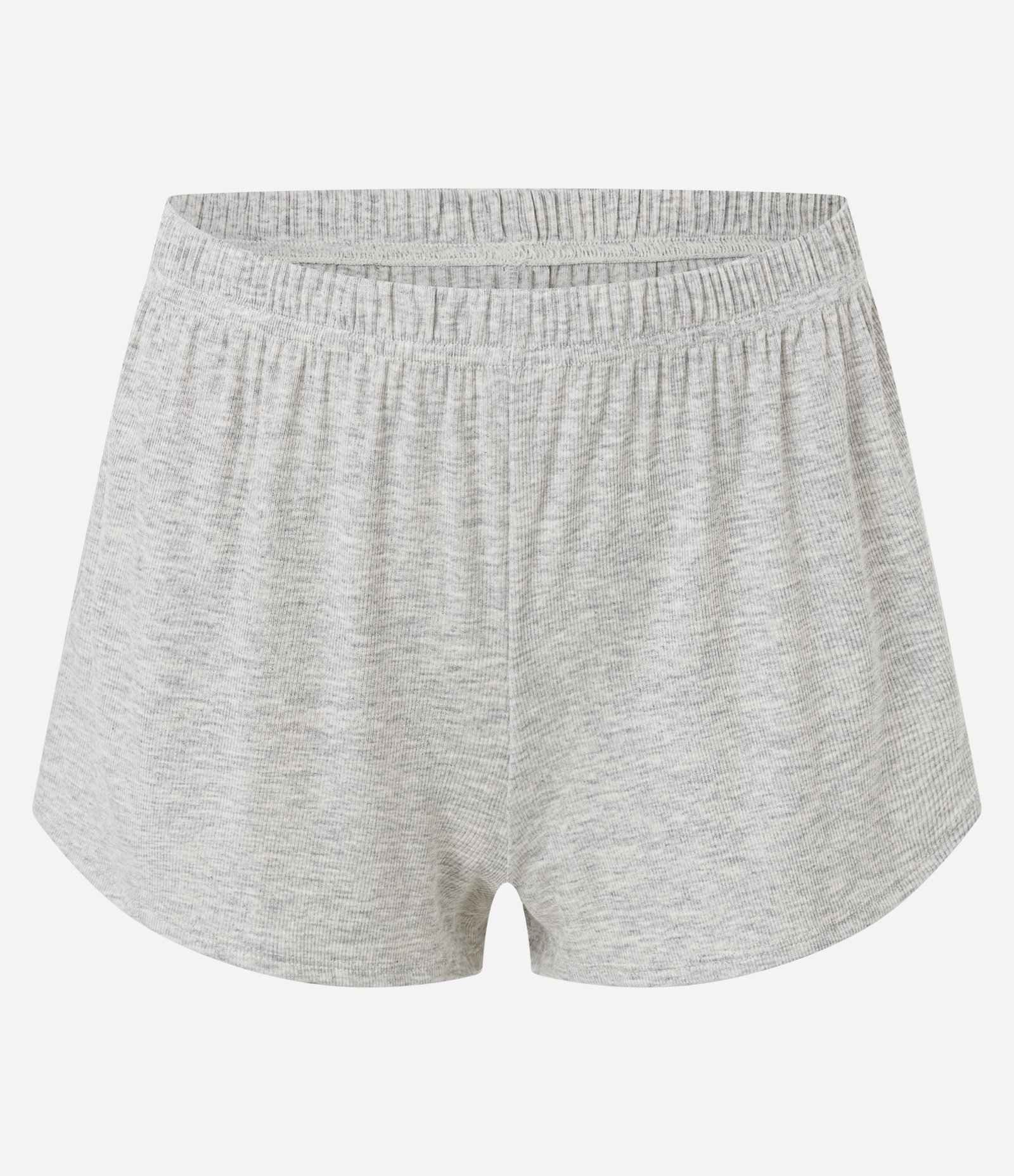 Pijama Curto em Ribana Canelada Cinza 8