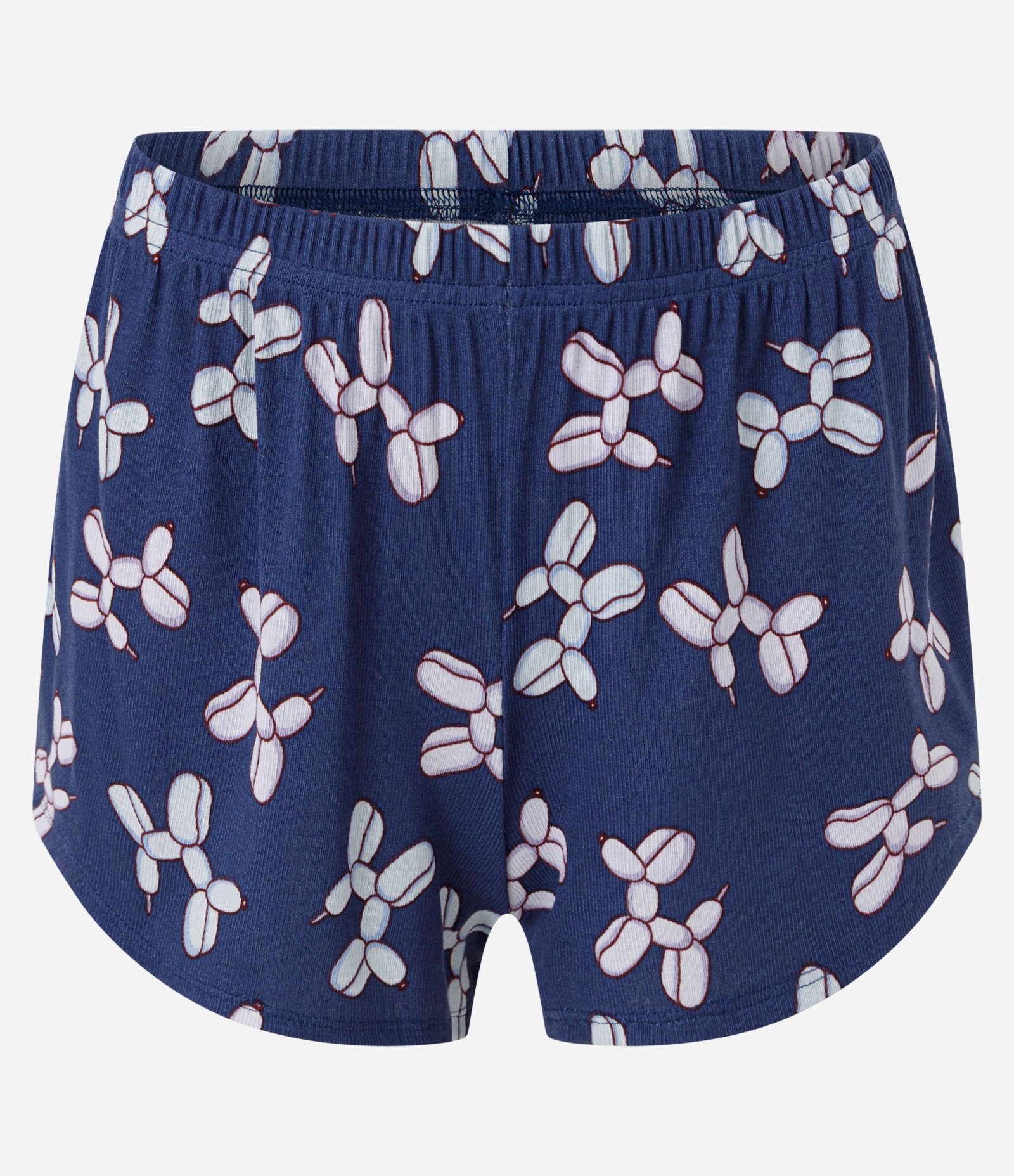 Pijama Curto Canelado com Estampa de Cachorrinho Azul 7