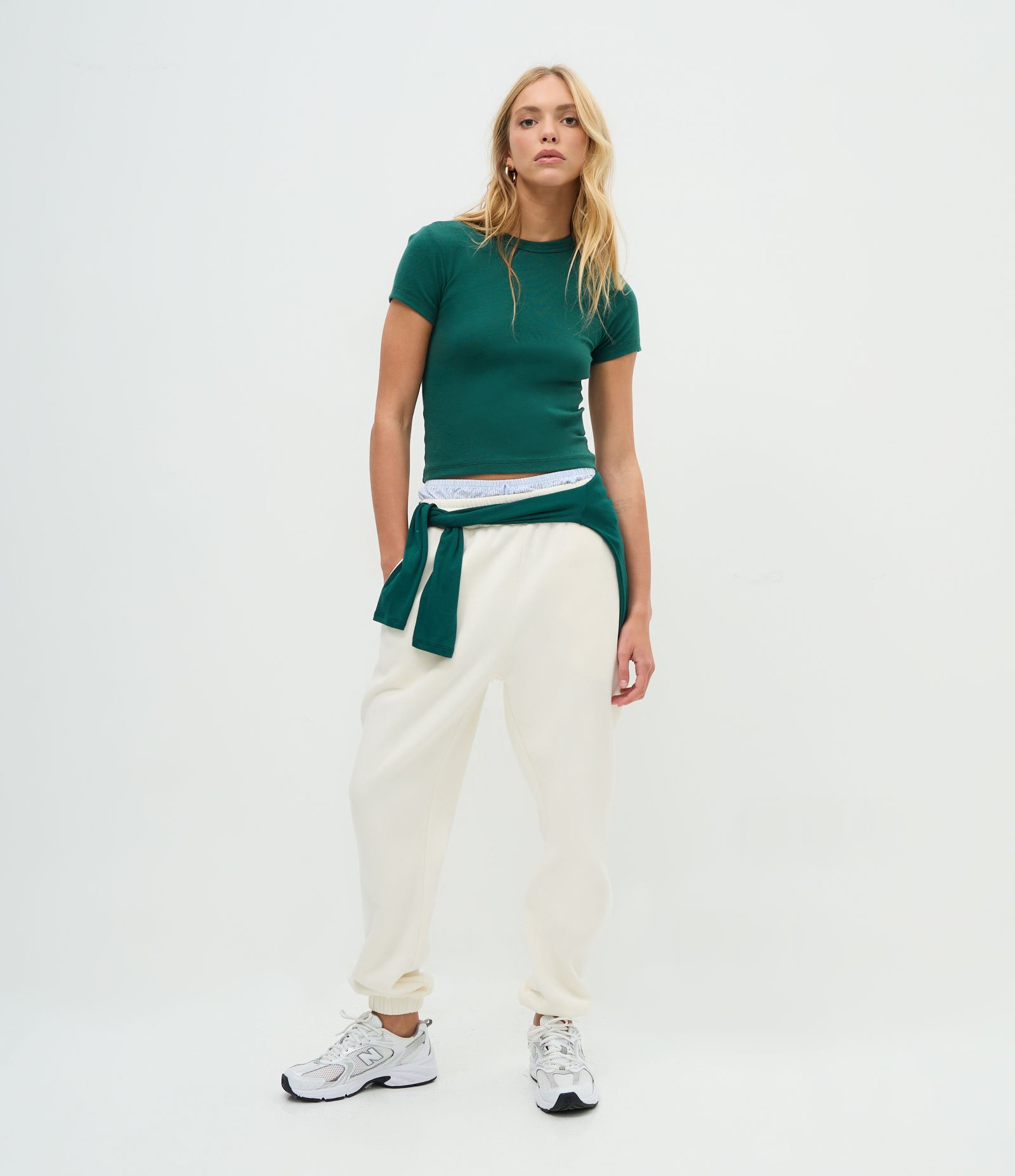 Blusa Justinha em Algodão com Mangas Curtas Verde 3