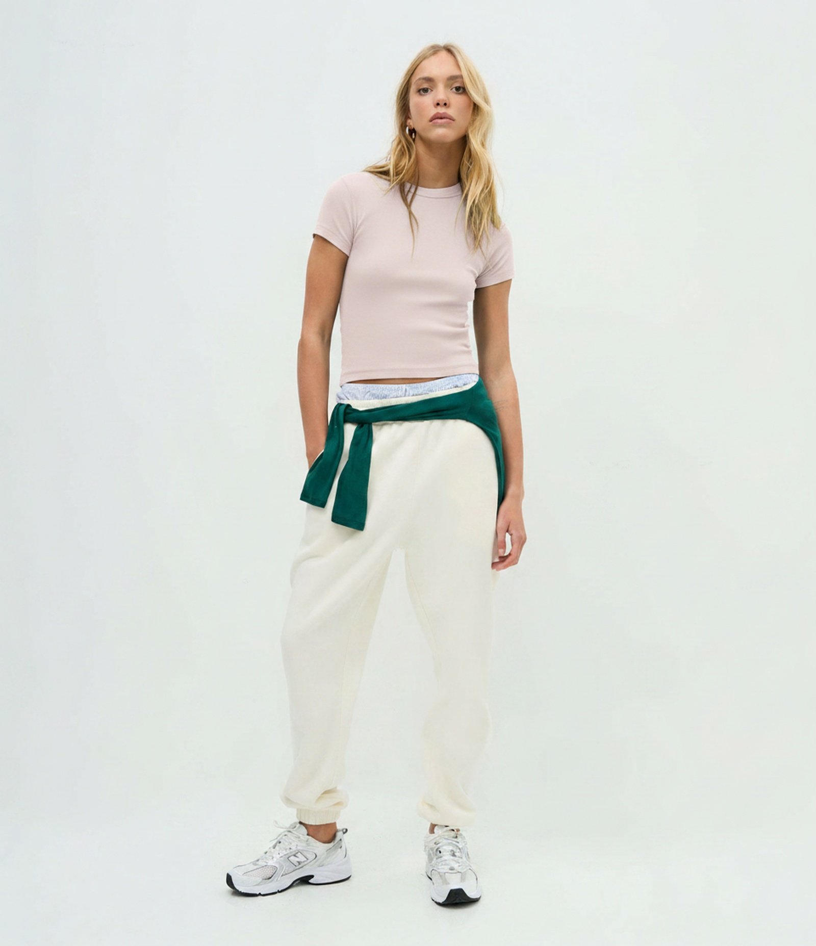 Blusa Justinha em Algodão com Mangas Curtas Rosa Claro 1