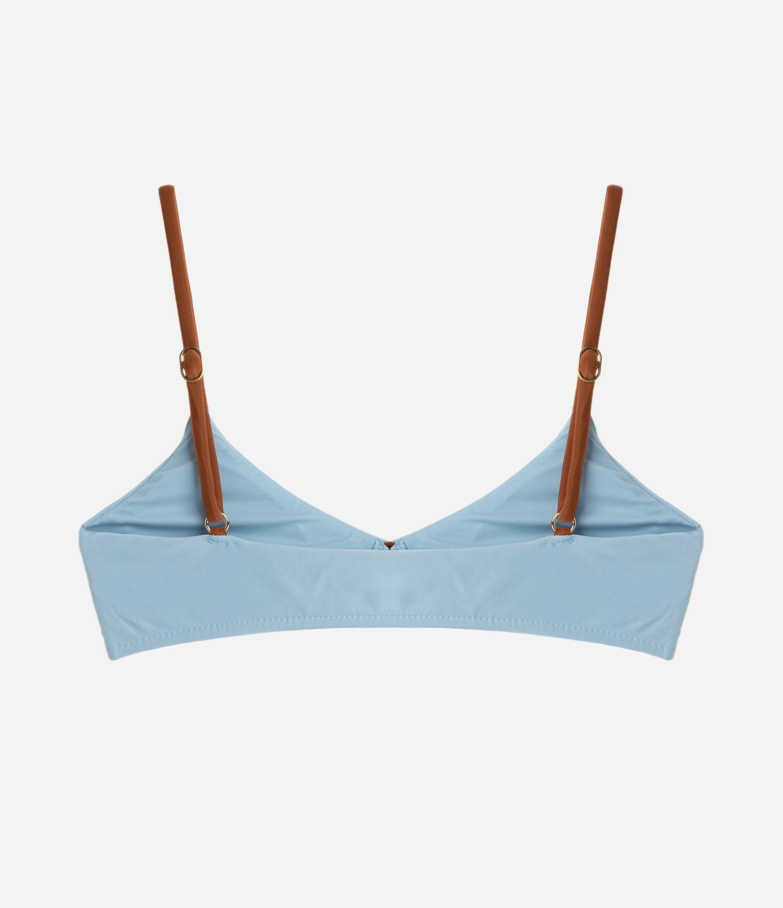Biquini Top Bandeau com Viés Contrastante Azul 2