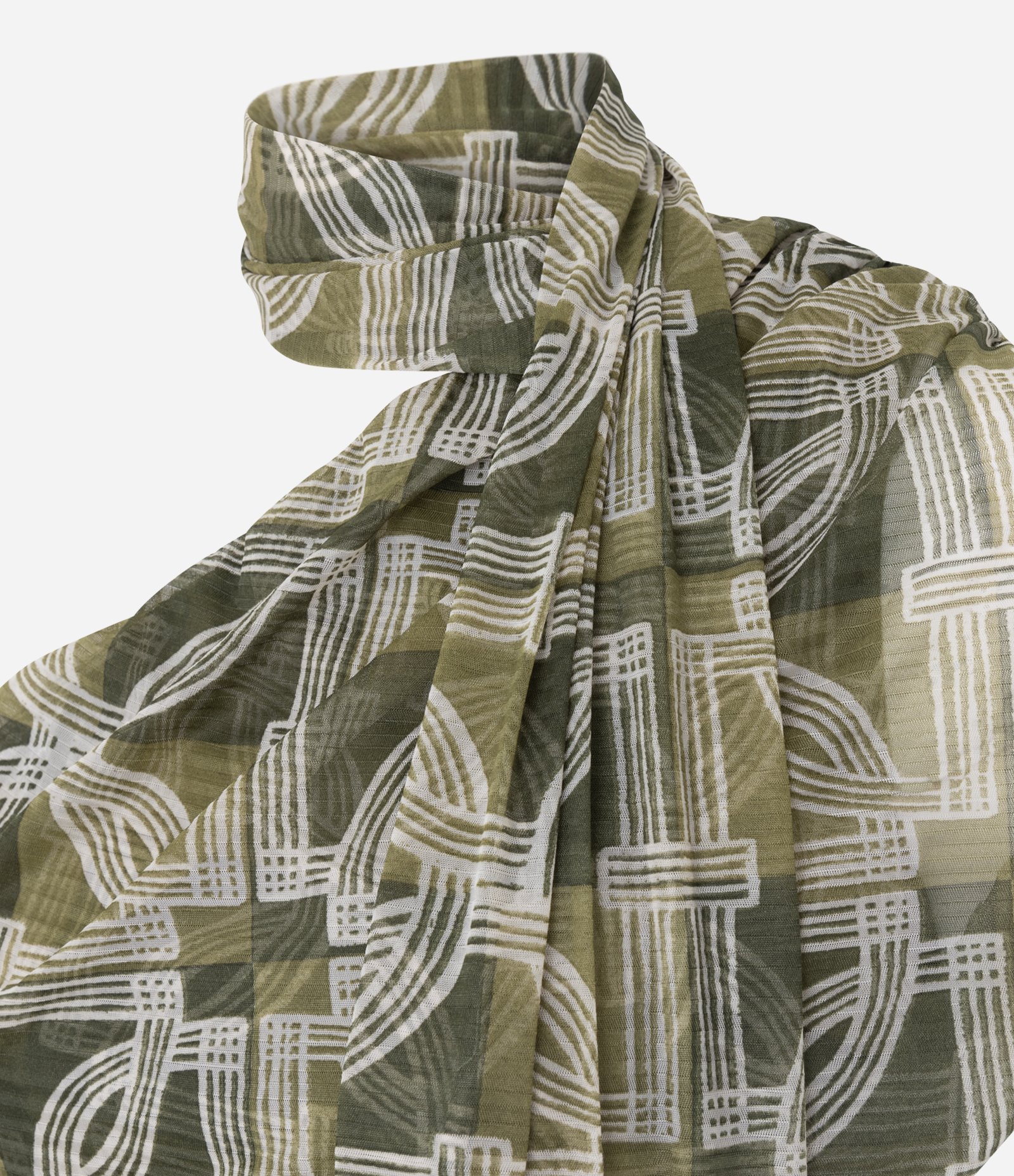 Blusa com Amarração no Pescoço e Estampa Geométrica Verde 7