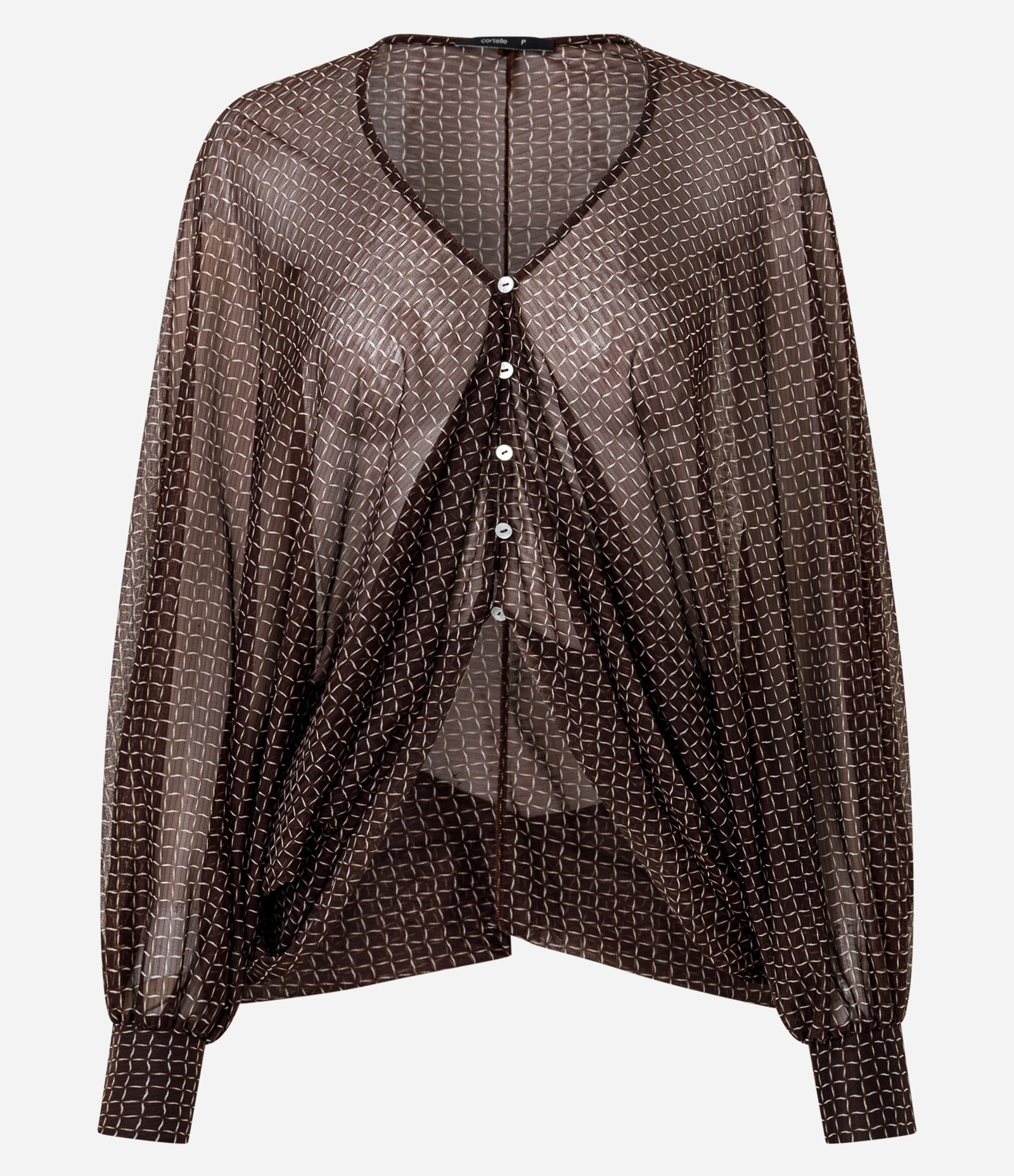Blusa Ampla com Mangas Longas Marrom 5