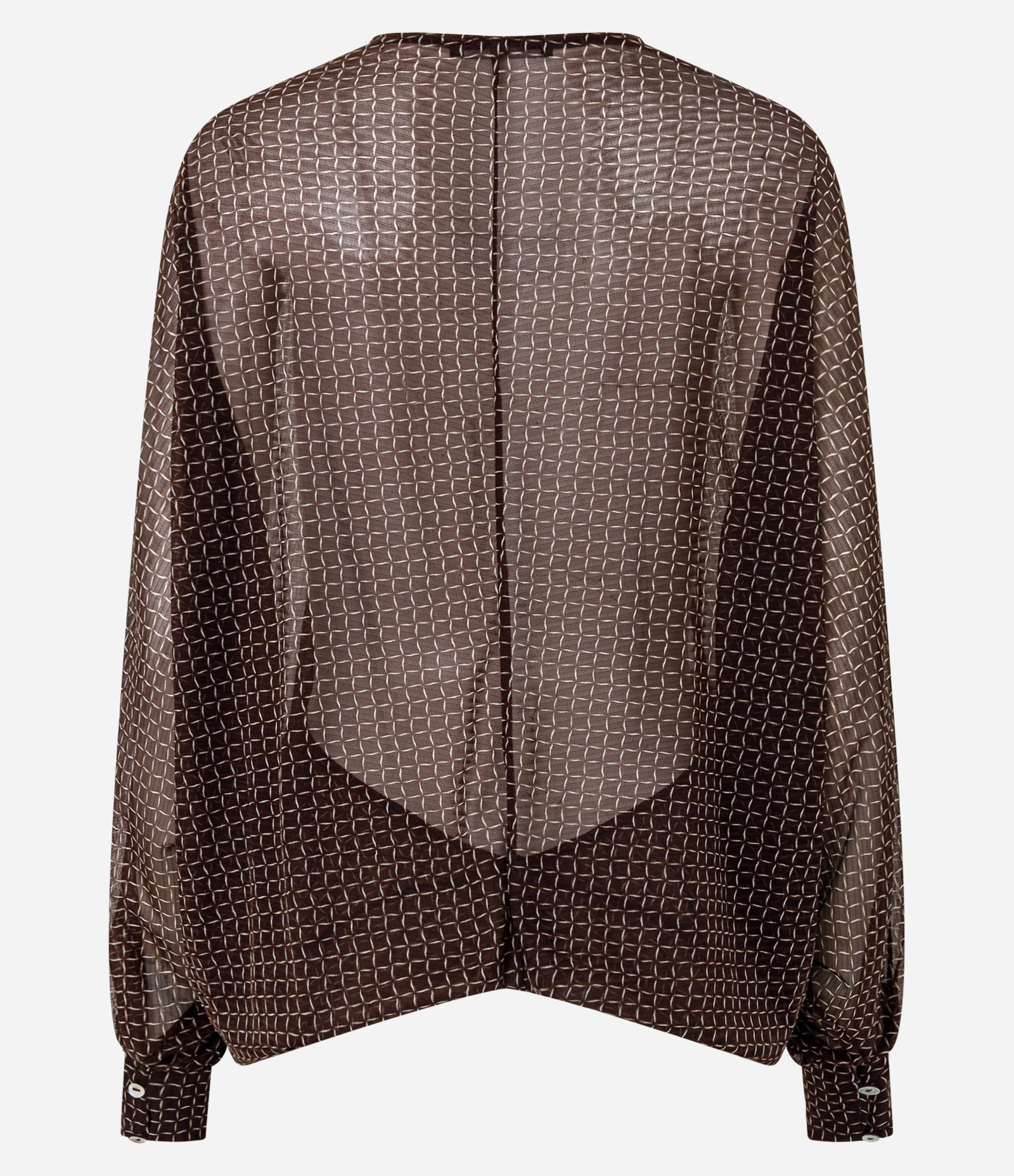 Blusa Ampla com Mangas Longas Marrom 6