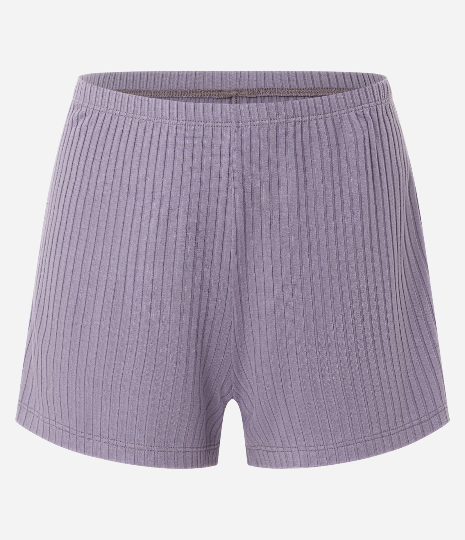 Pijama Curto em Ribana com Lacinhos Frontais Roxo 4
