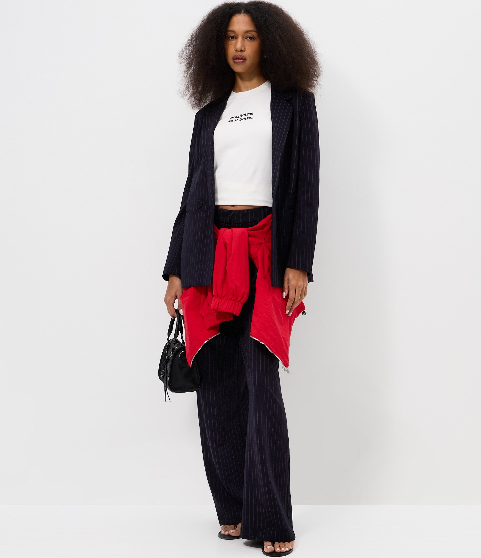 Blazer Risca de Giz em Ponto Roma Azul 2