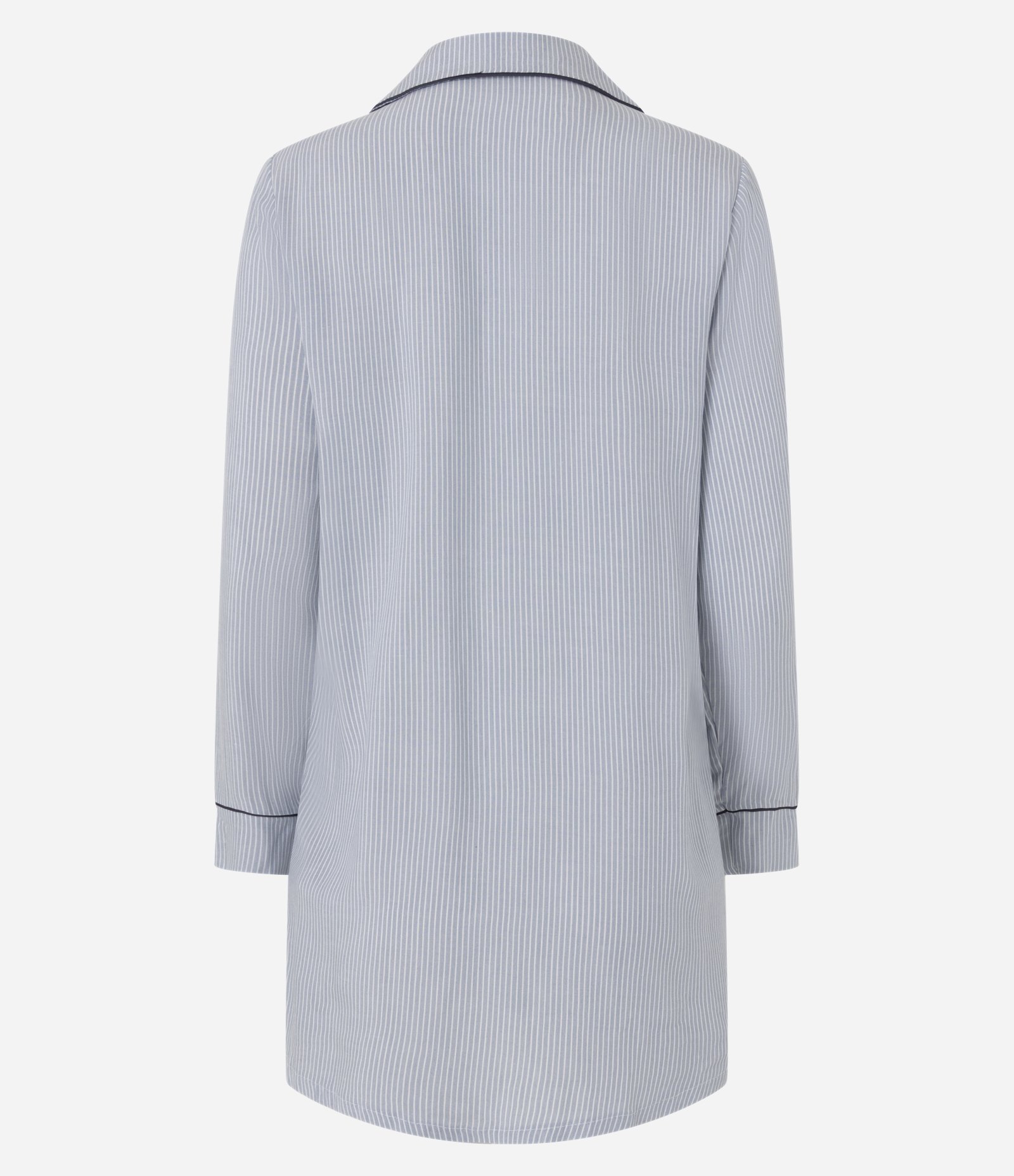Camisola Americana Manga Longa em Viscose com Estampa Listrada Azul 2