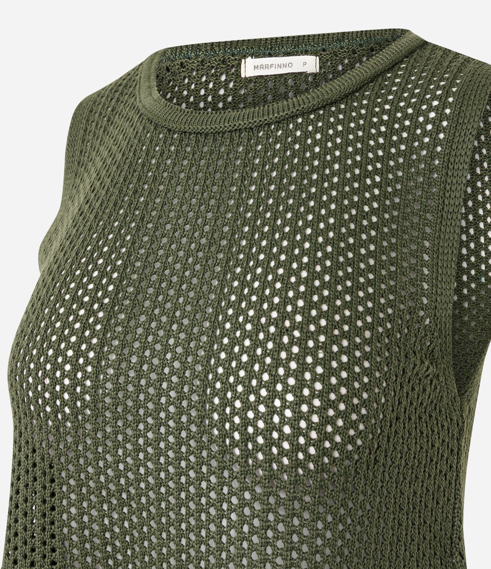 Blusa em Tricô com com Ponto Trabalhado e Franjas Verde 2