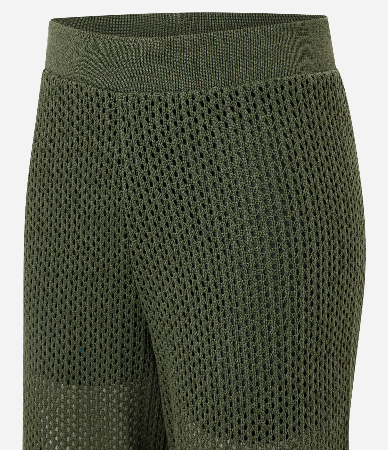 Calça Pantacourt em Tricô com Ponto Trabalhado Verde 2