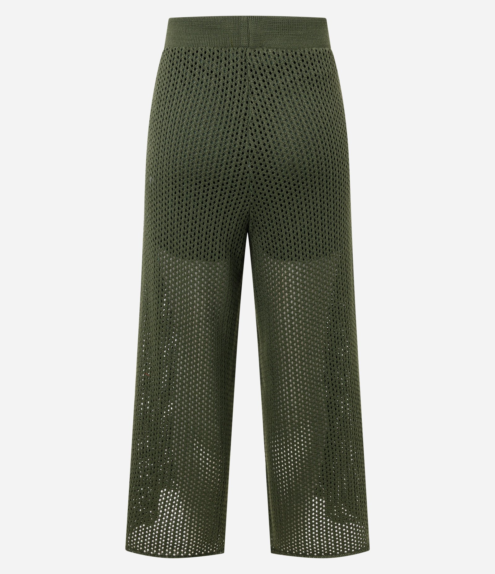 Calça Pantacourt em Tricô com Ponto Trabalhado Verde 3