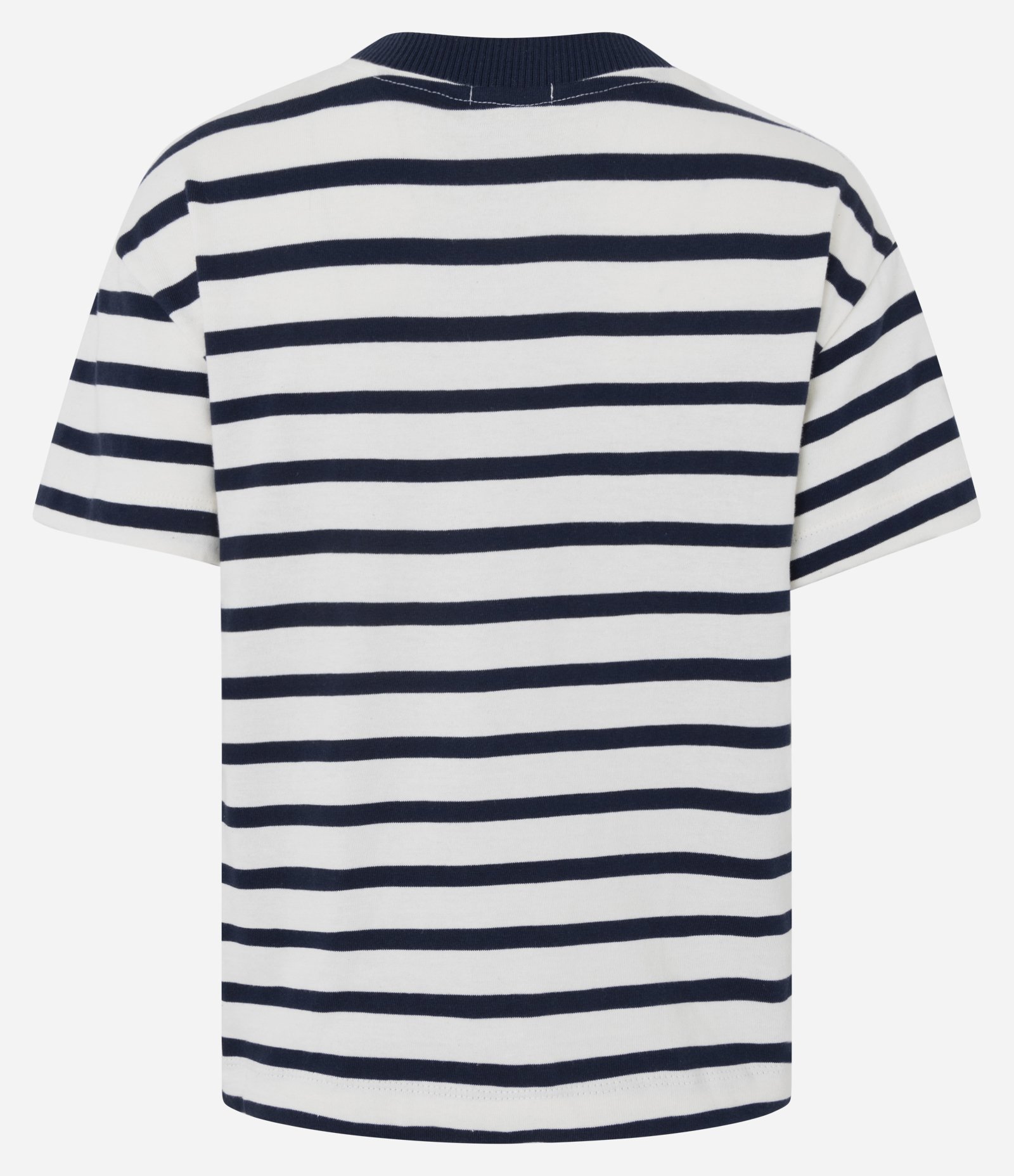 Blusa Slim Listrada em Algodão com Gola Contrastante Branco/Azul 6