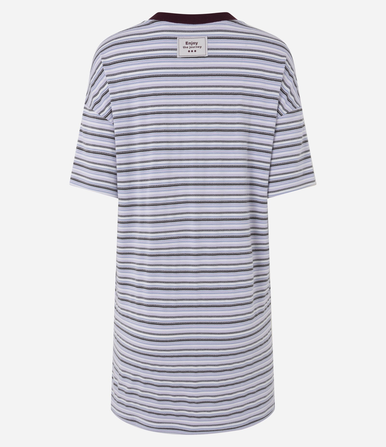 Camisola Regular em Viscolycra com Listras e Lettering Cinza 5