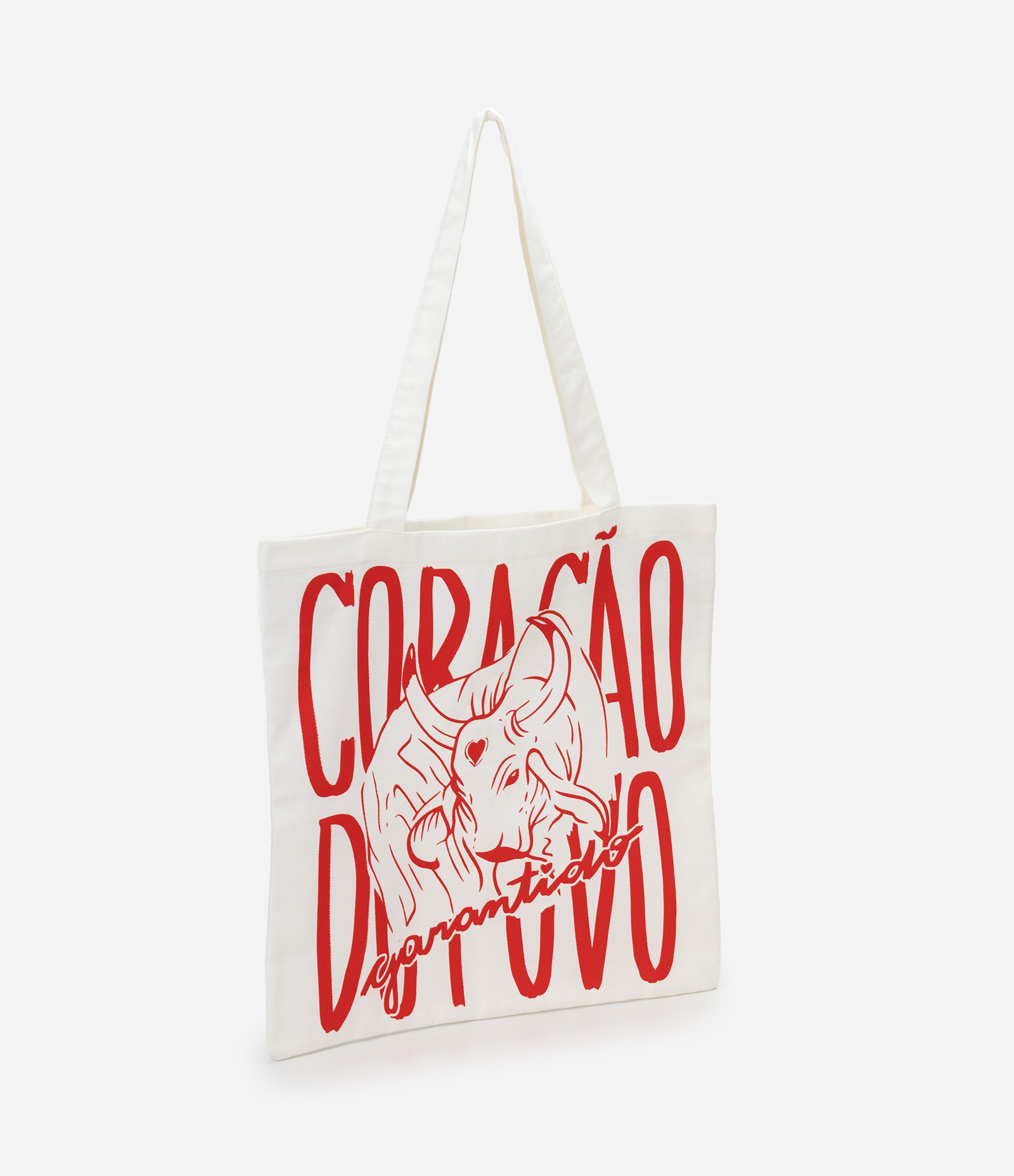 Ecobag com Estampa de Boi e Lettering Contrastante Off White 2