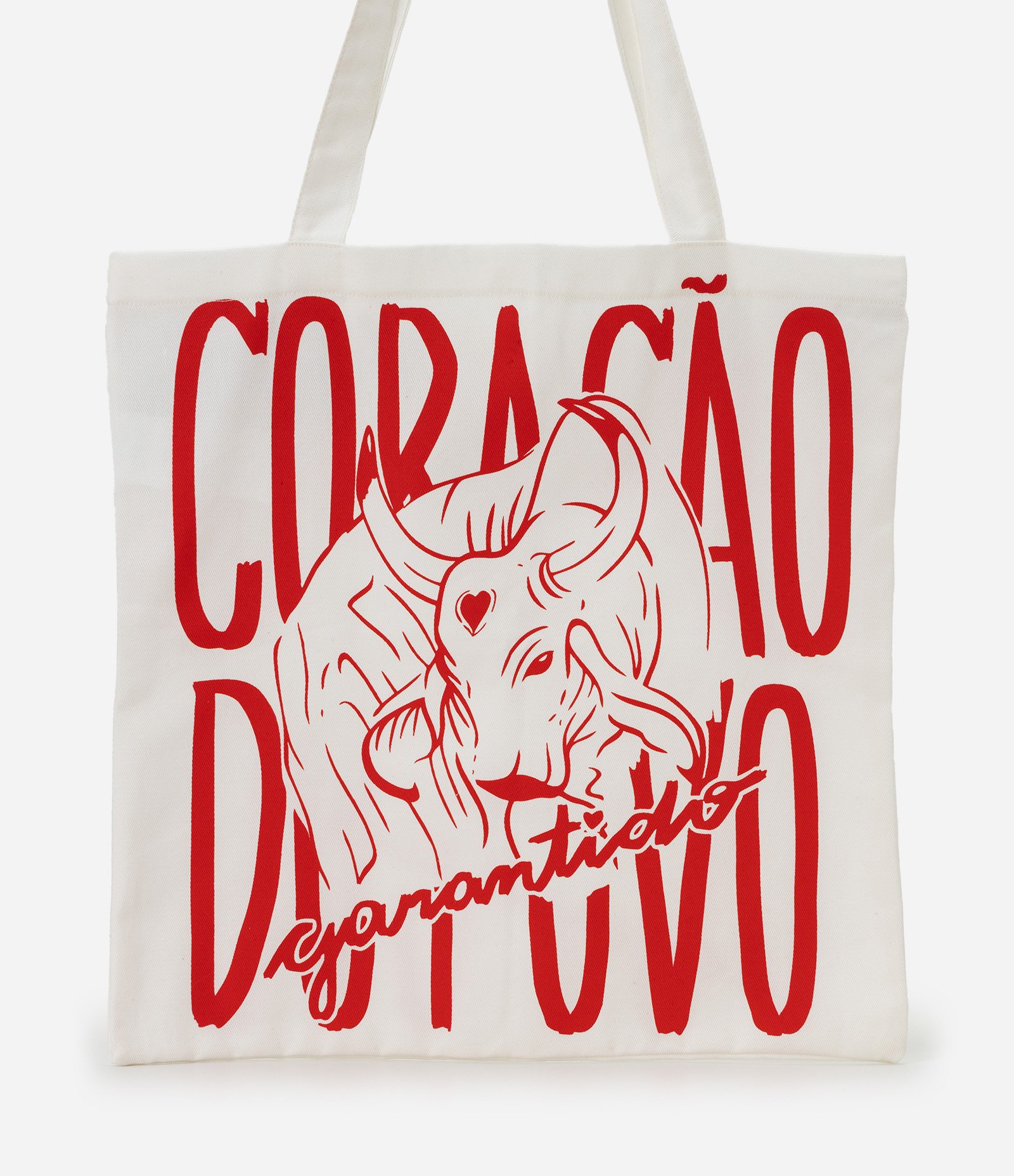 Ecobag com Estampa de Boi e Lettering Contrastante Off White 5