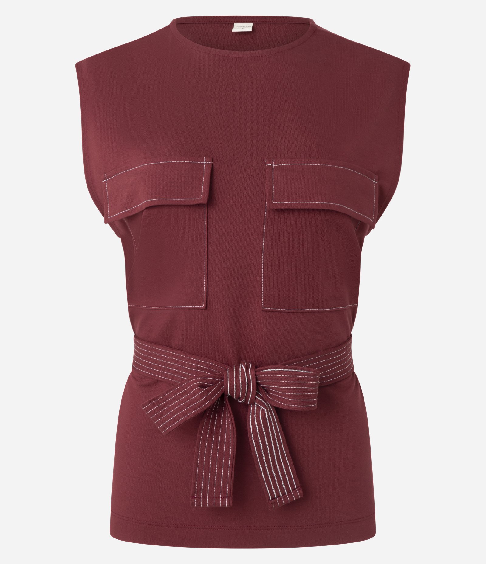 Blusa em Piquet com Bolsos e Amarração na Cintura Vermelho 5
