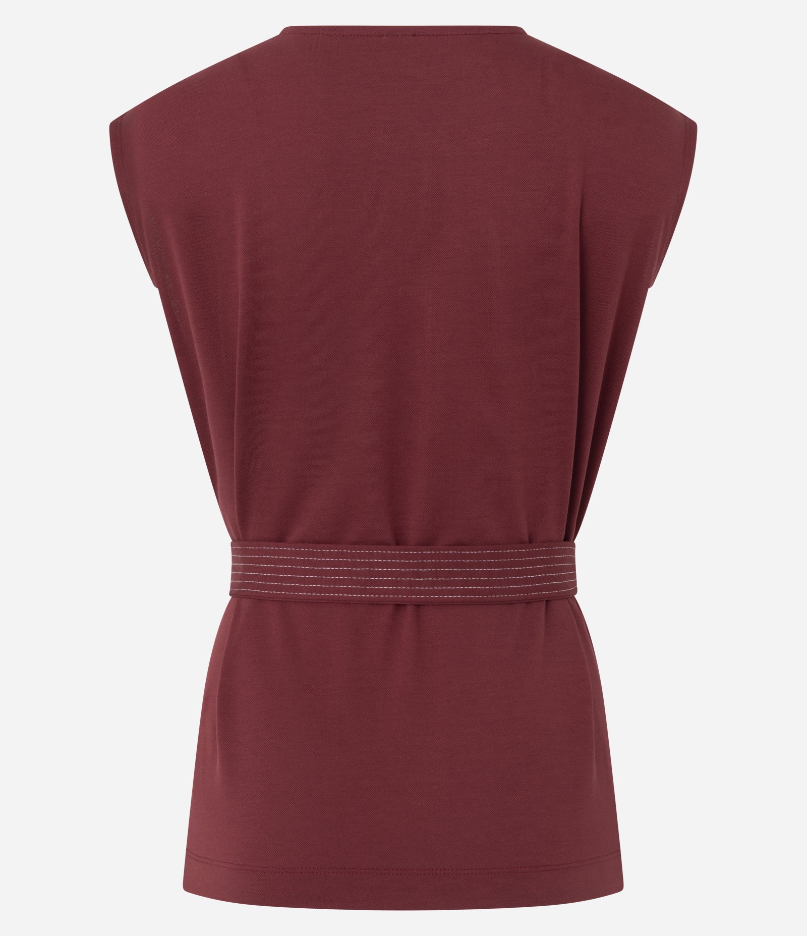 Blusa em Piquet com Bolsos e Amarração na Cintura Vermelho 6