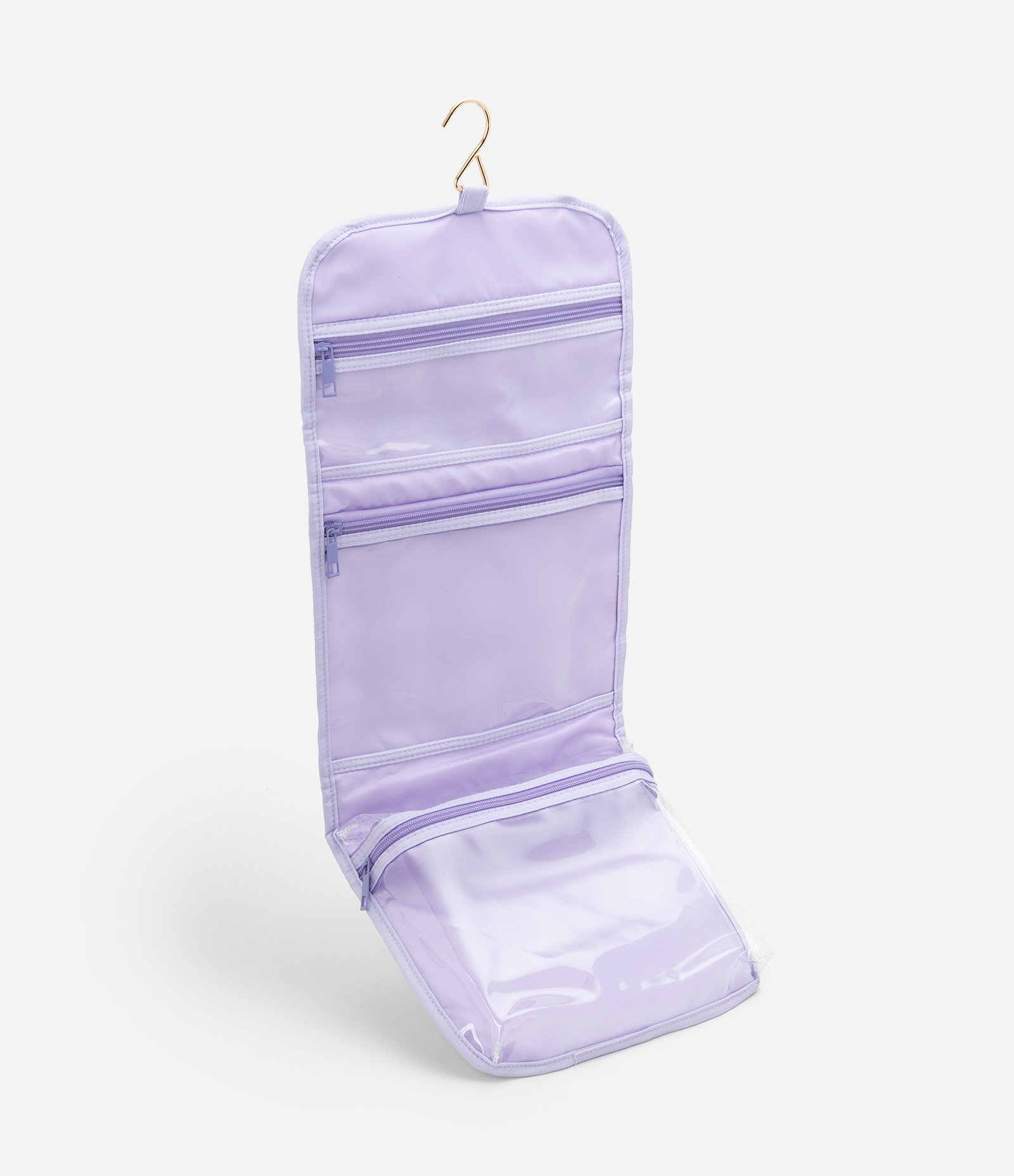 Necessaire Organizadora em Poliamida com Estampa Xadrez Lilás 5