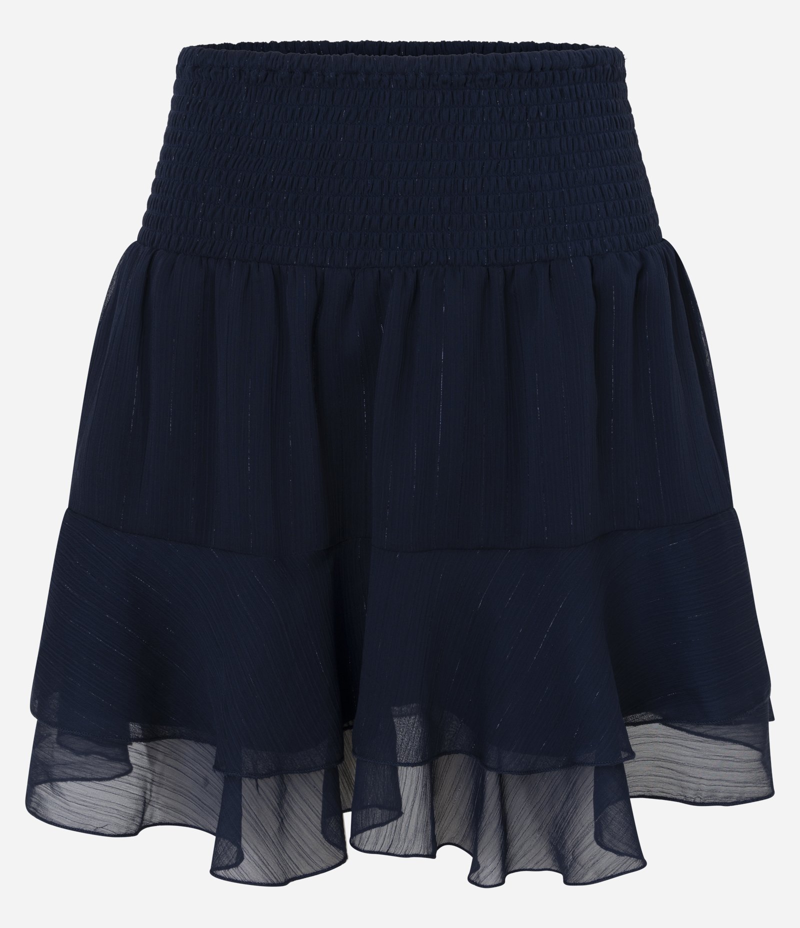 Saia Curta em Chiffon com Brilho Azul Escuro 5