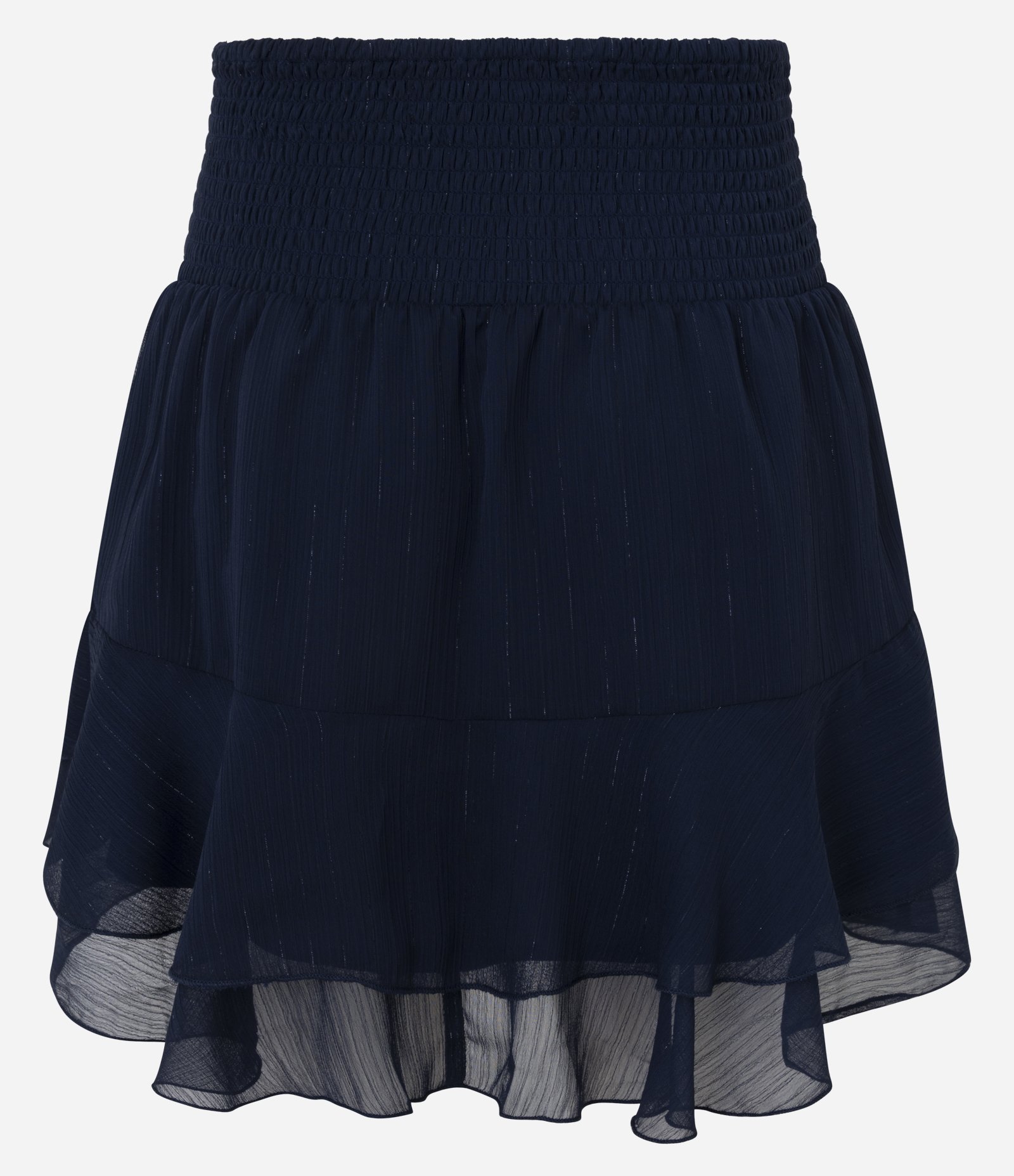 Saia Curta em Chiffon com Brilho Azul Escuro 7