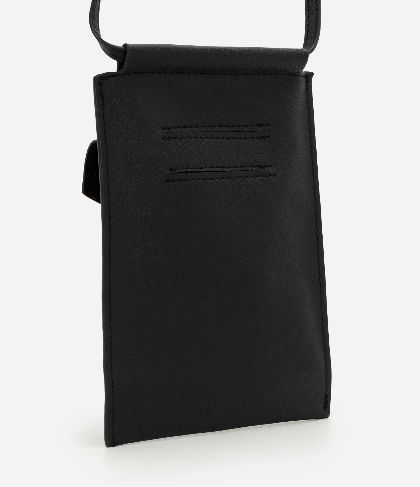 Bolsa Carteira Crossbody em PU com Bolso Preto 3