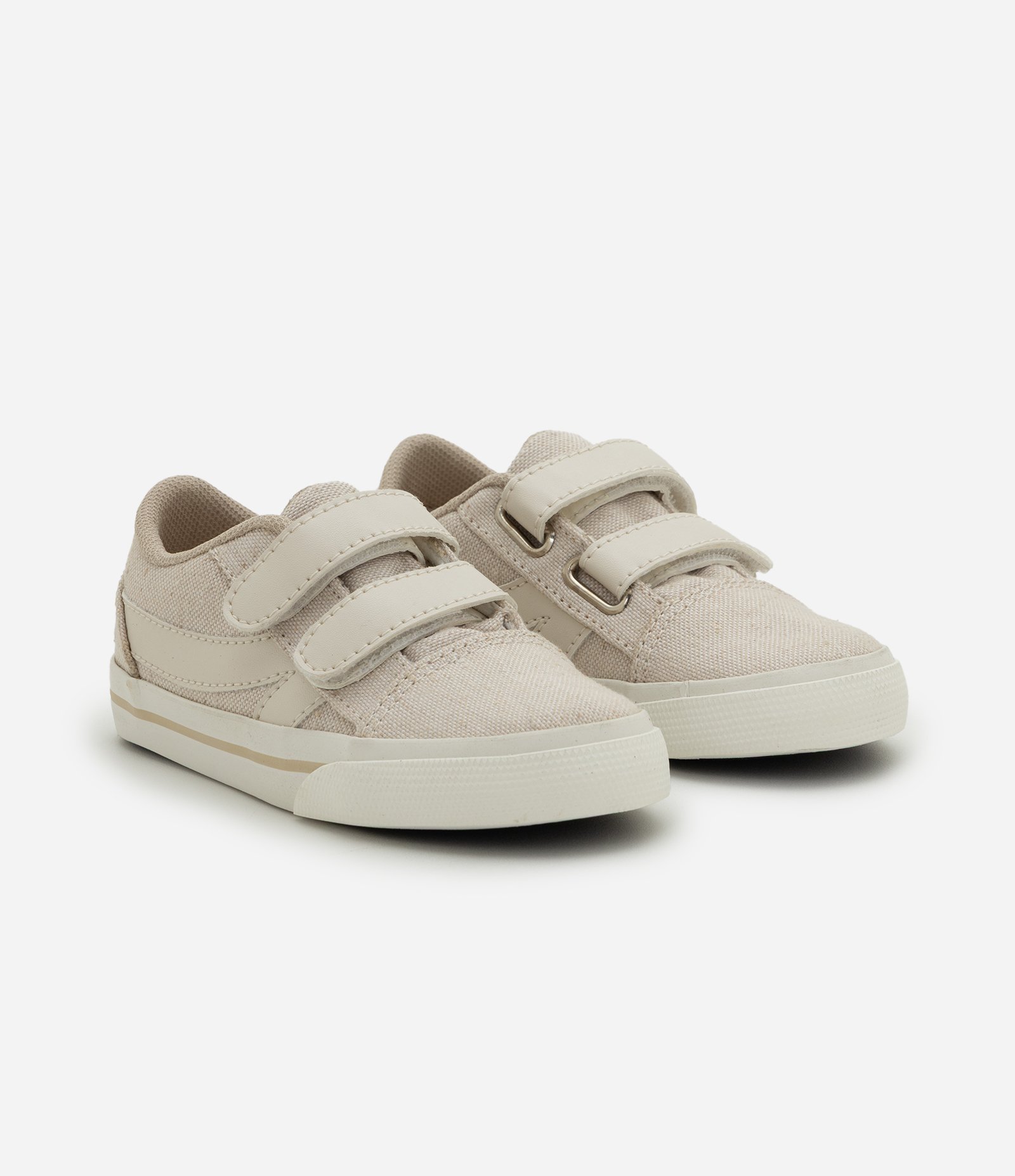 Tênis Casual Infantil com Velcro - Tam 20 ao 27 Bege 1