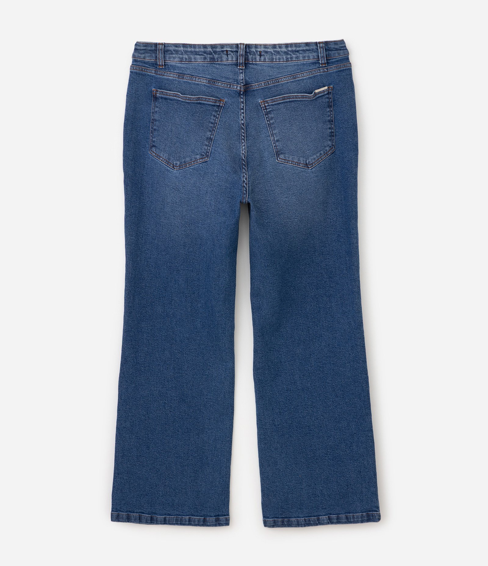 Calça Jeans Reta com Elastano e Efeito Laser Azul 6