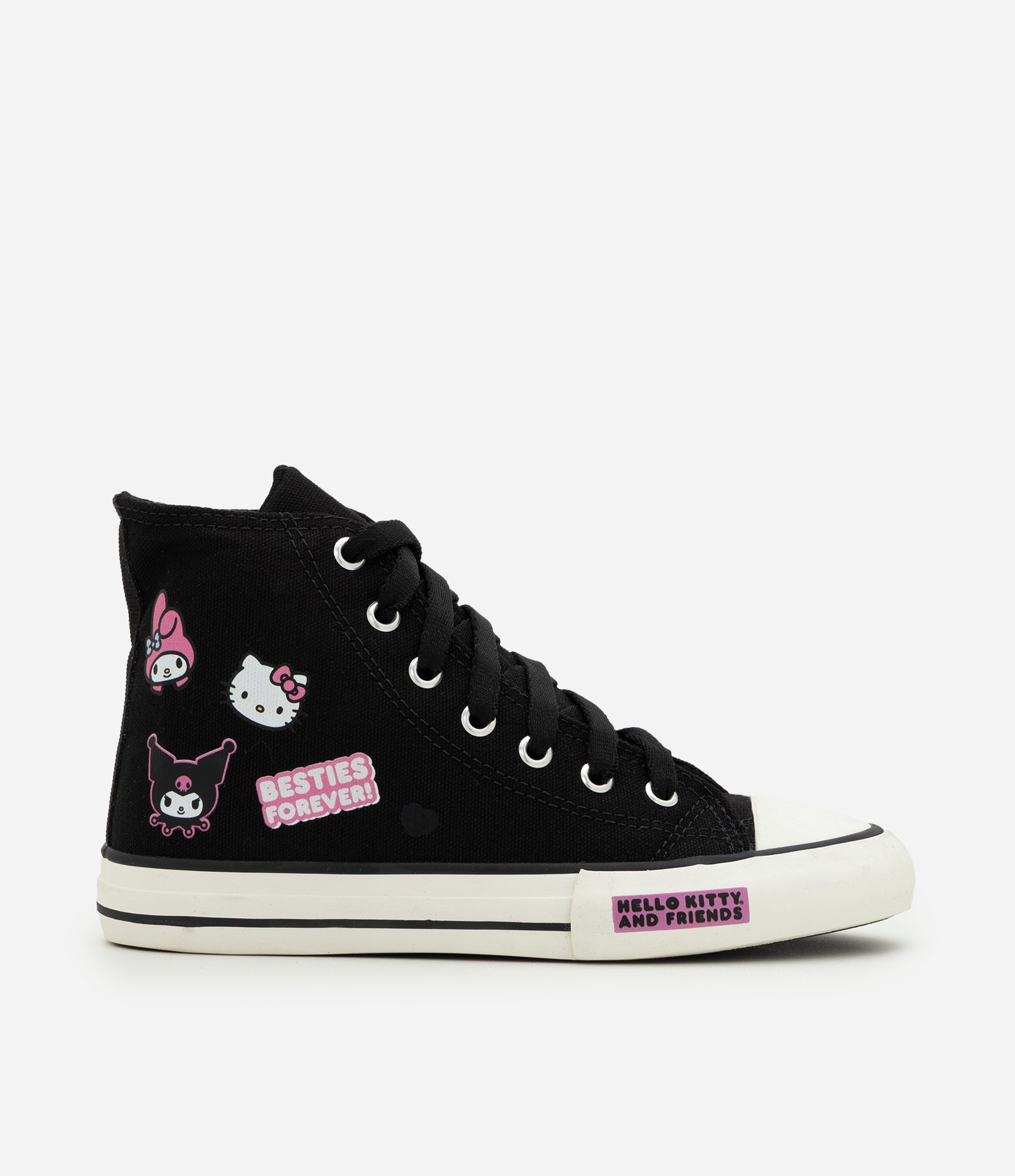 Tênis Infantil Abotinado com Estampa Hello Kitty – Tam 28 a 35 Preto 5