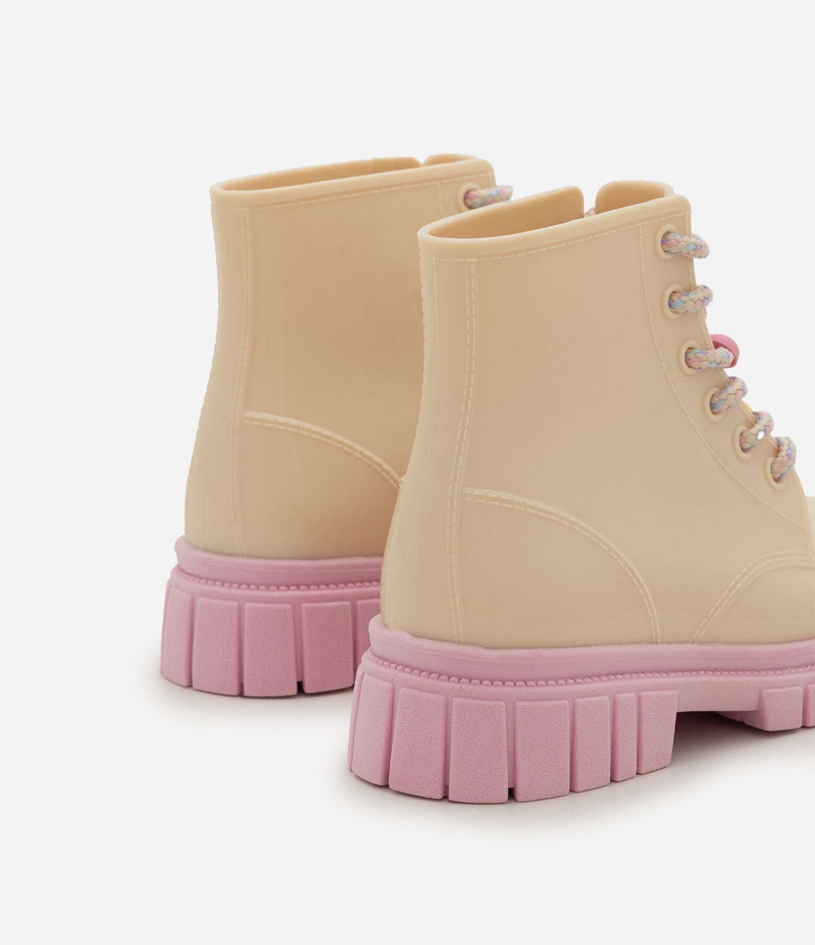 Bota Infantil Coturno com Cadarço e Pins – Tam 21 ao 28 Off White 4