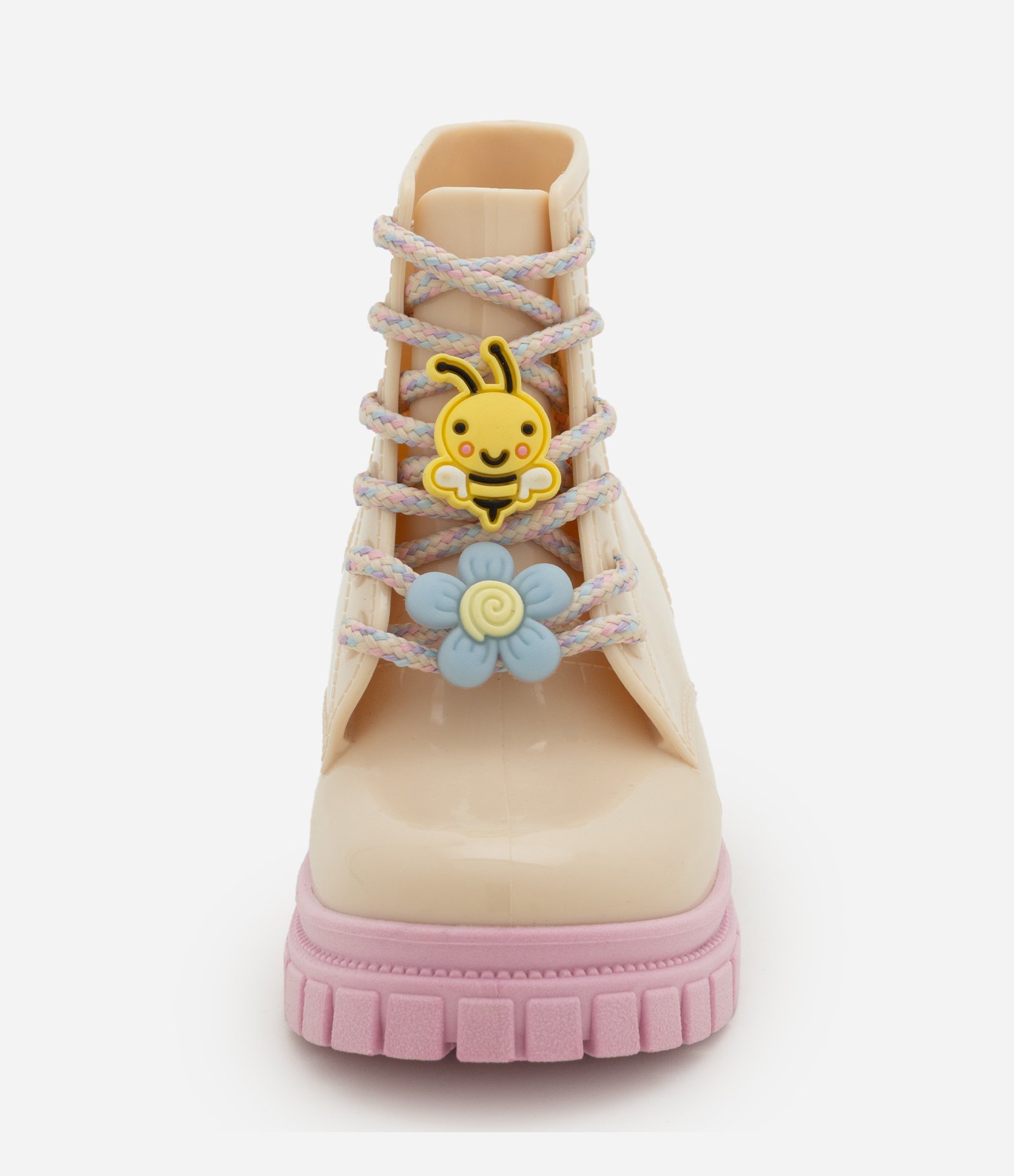 Bota Infantil Coturno com Cadarço e Pins – Tam 21 ao 28 Off White 7