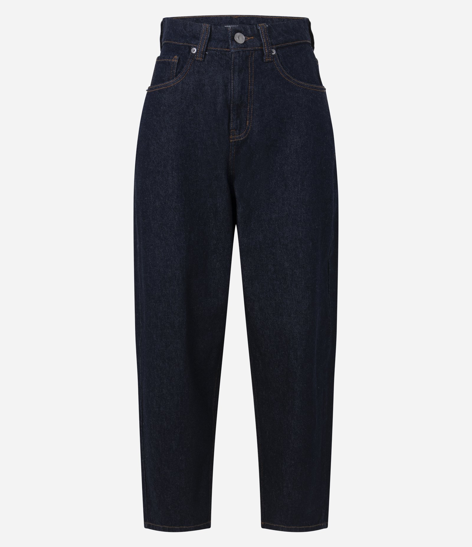 Calça Cenoura em Jeans com Cintura Alta Azul Escuro 5