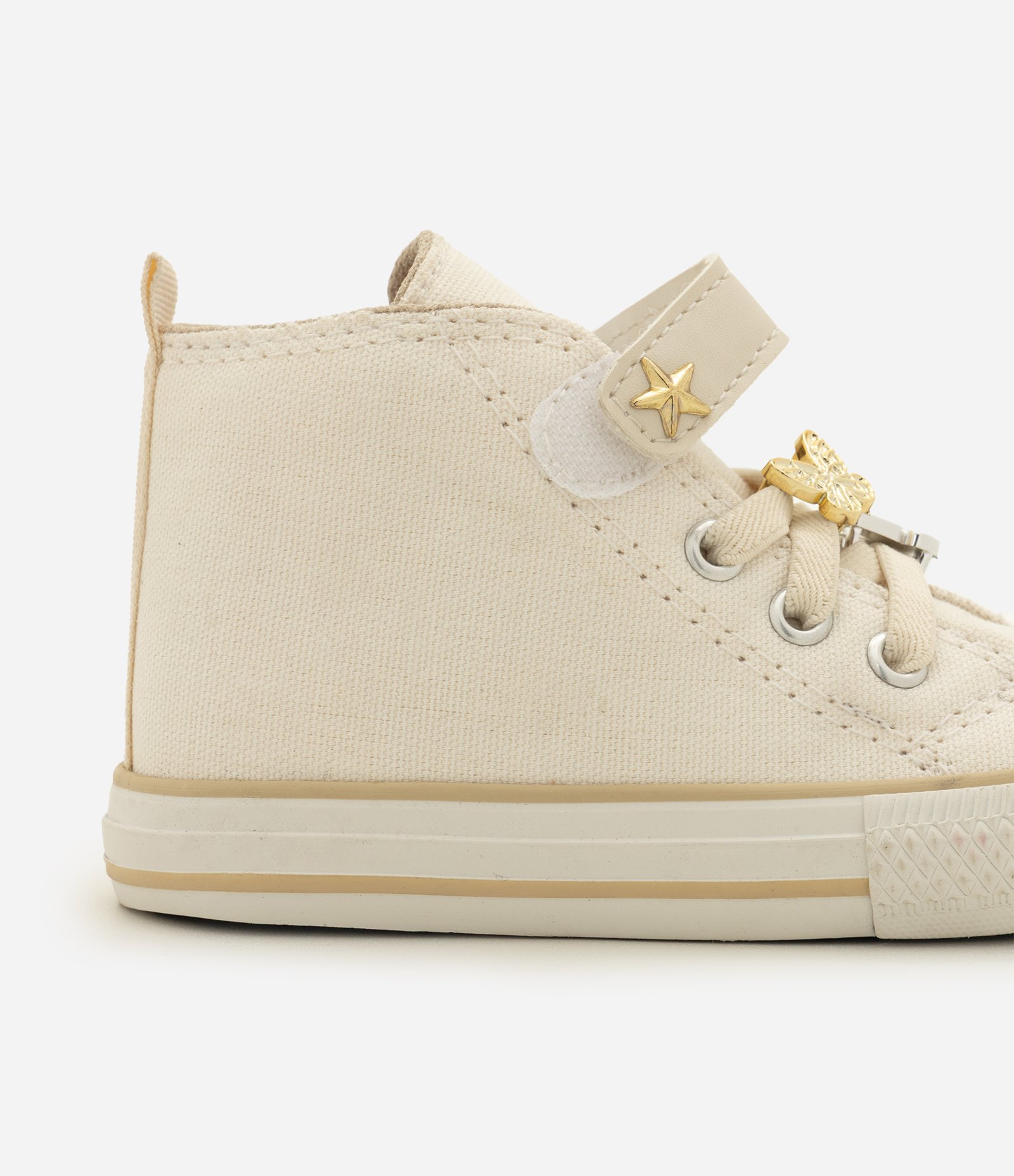 Tênis Infantil Abotinado com Velcro e Pingentes – Tam 20 a 27 Off White 4