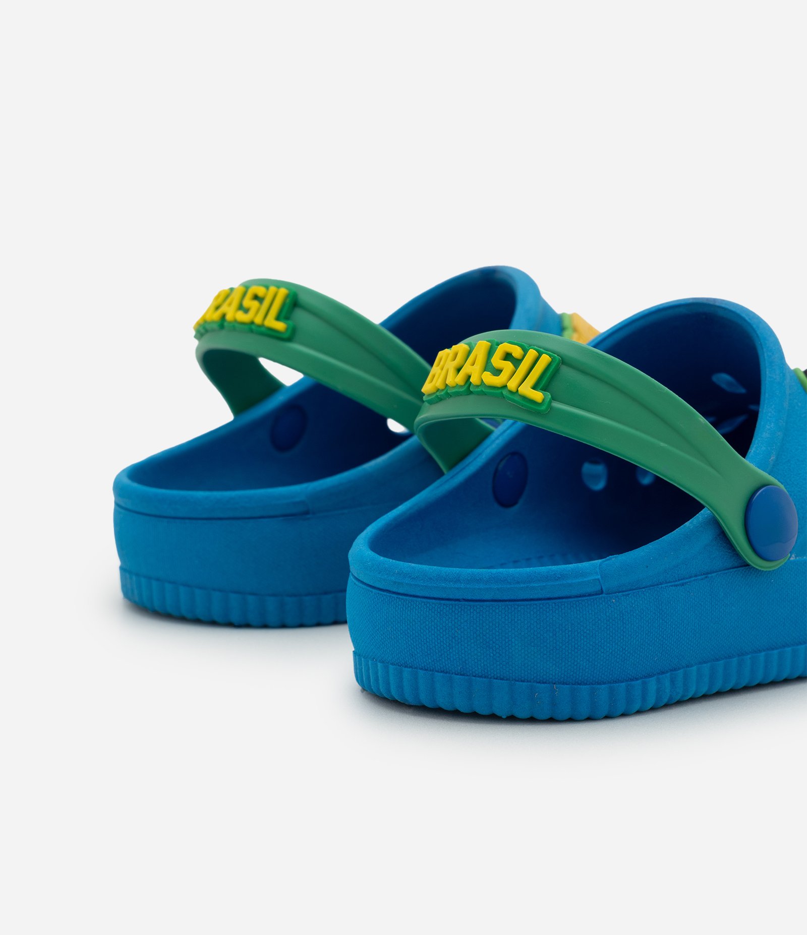 Sandália Babuche Infantil com Patches Futebol Brasil - Tam 20 ao 33 Azul 2