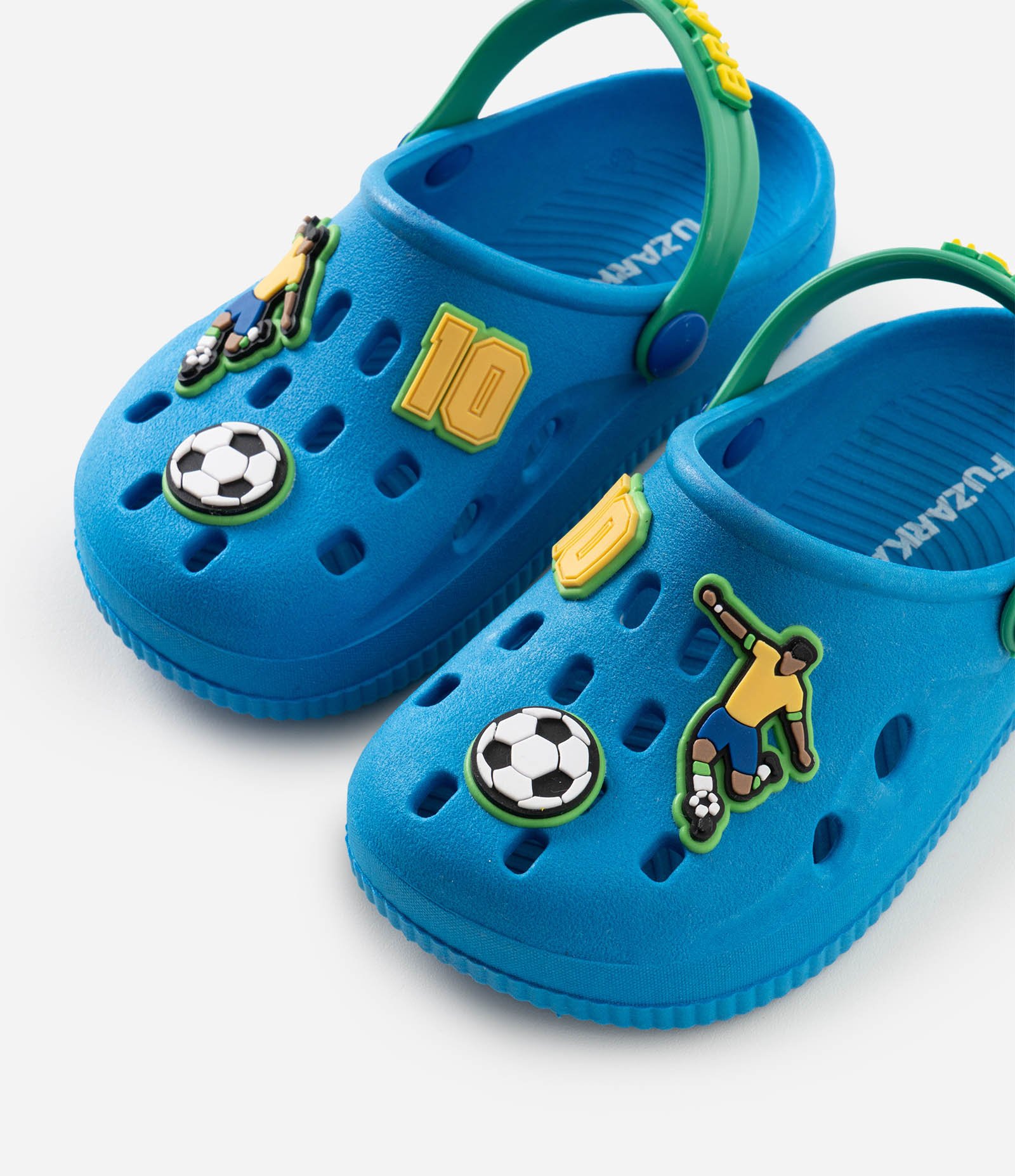Sandália Babuche Infantil com Patches Futebol Brasil - Tam 20 ao 33 Azul 6