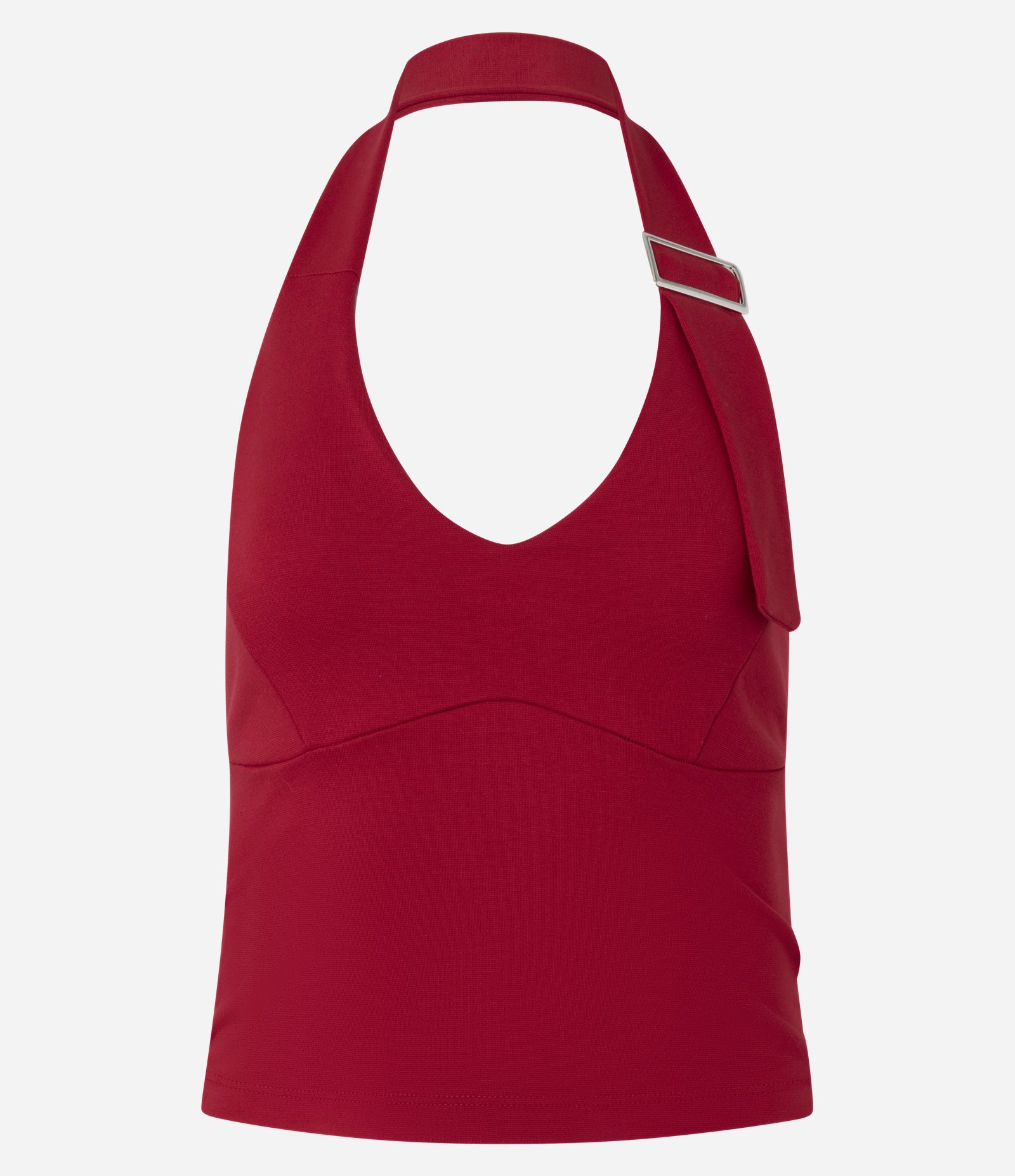 Blusa Frente Única em Ponto Roma com Aviamento Vermelho 5