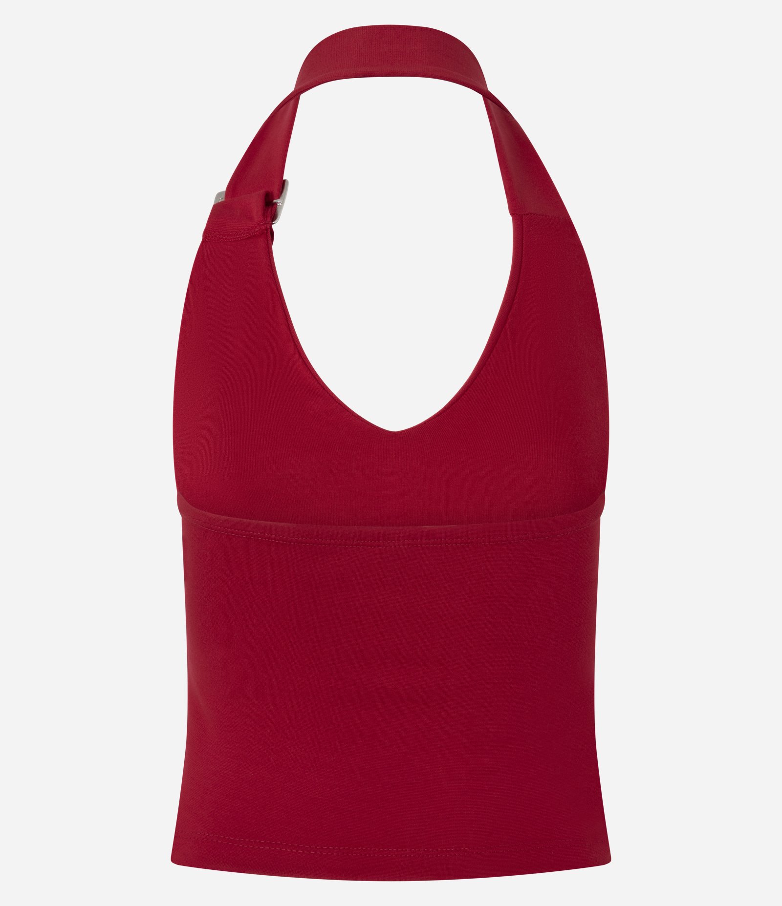 Blusa Frente Única em Ponto Roma com Aviamento Vermelho 6