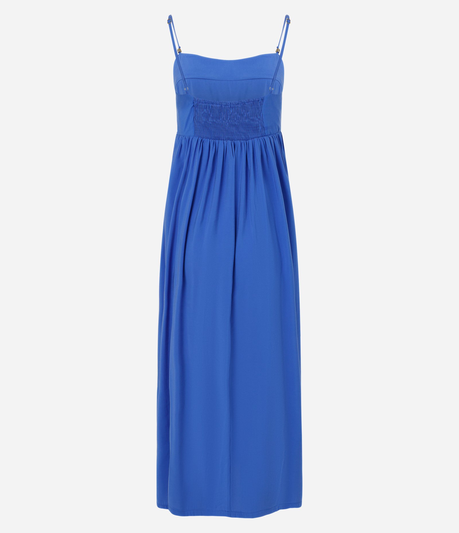Vestido Amplo Longo com Lastex nas Costas Azul 2