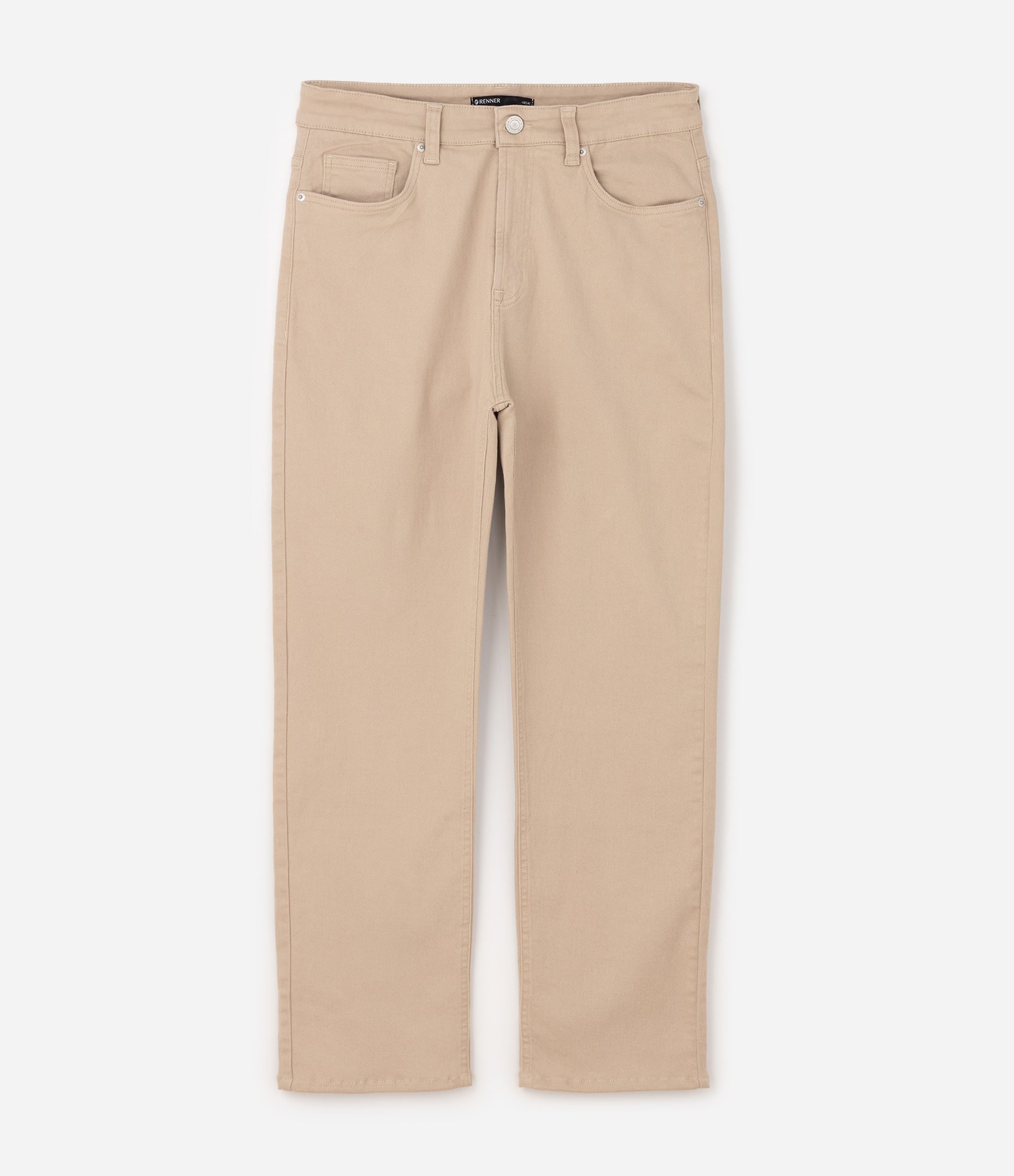 Calça Sarja Reta Vintage Bege 1