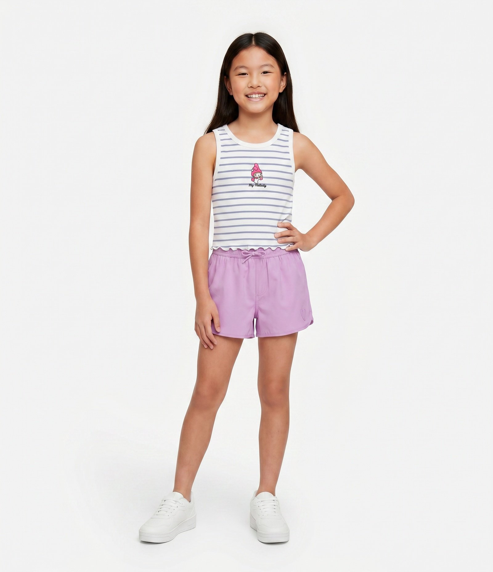 Short Runner em Microfibra com Babados na Barra Infantil - Tam 5 a 16 Anos Rosa 1