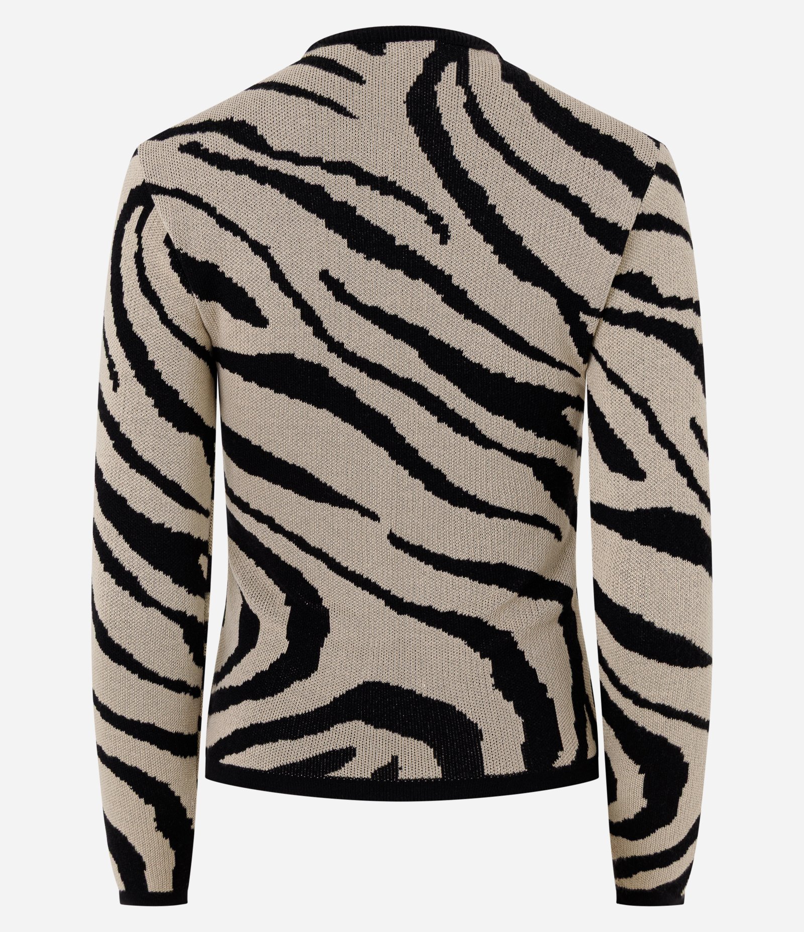 Suéter em Tricô com Estampa Animal Print Bege/Preto 3