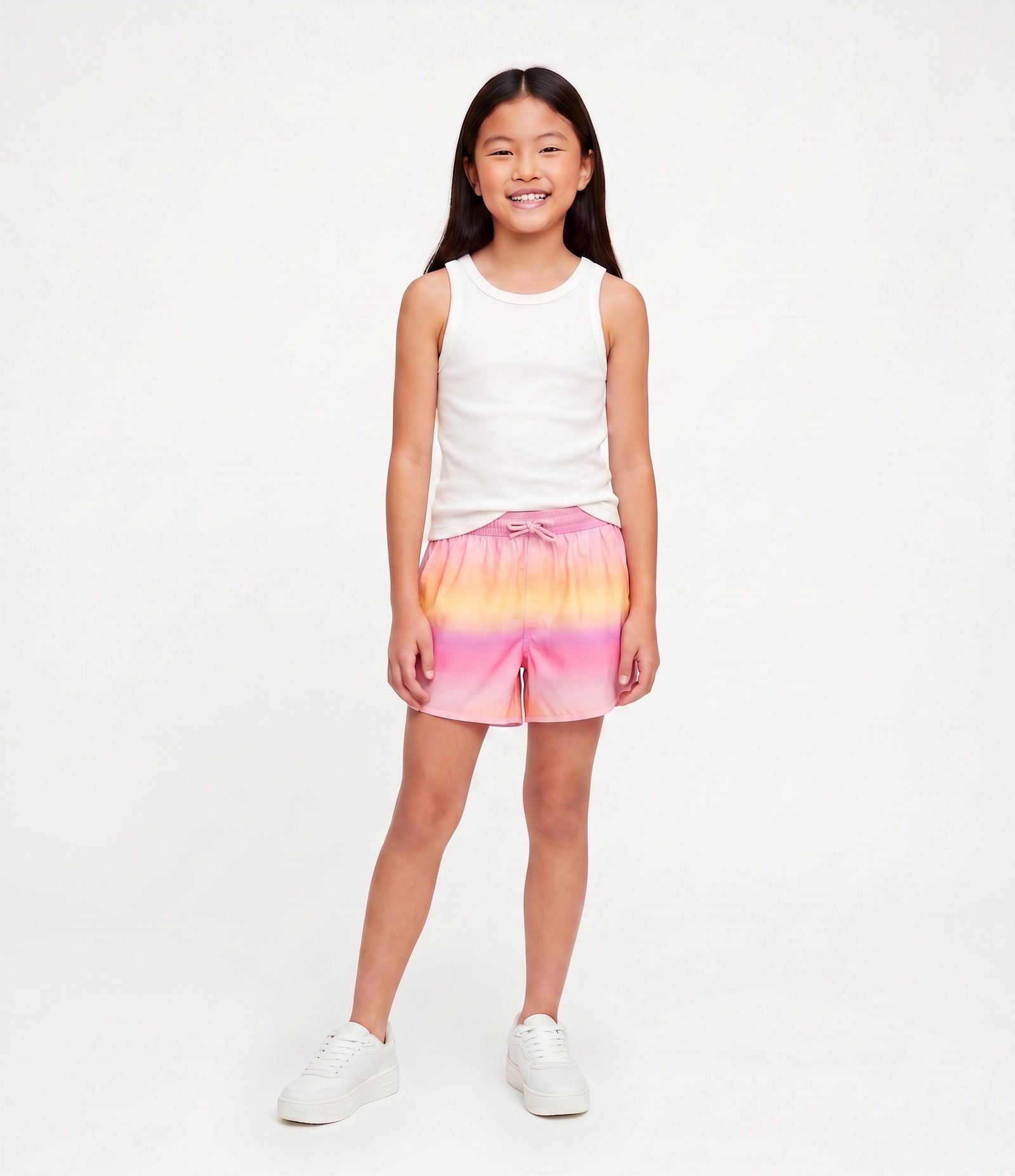 Short Infantil em Microfibra com Estampa Efeito Degradê - Tam 5 A 16 Anos Rosa 1