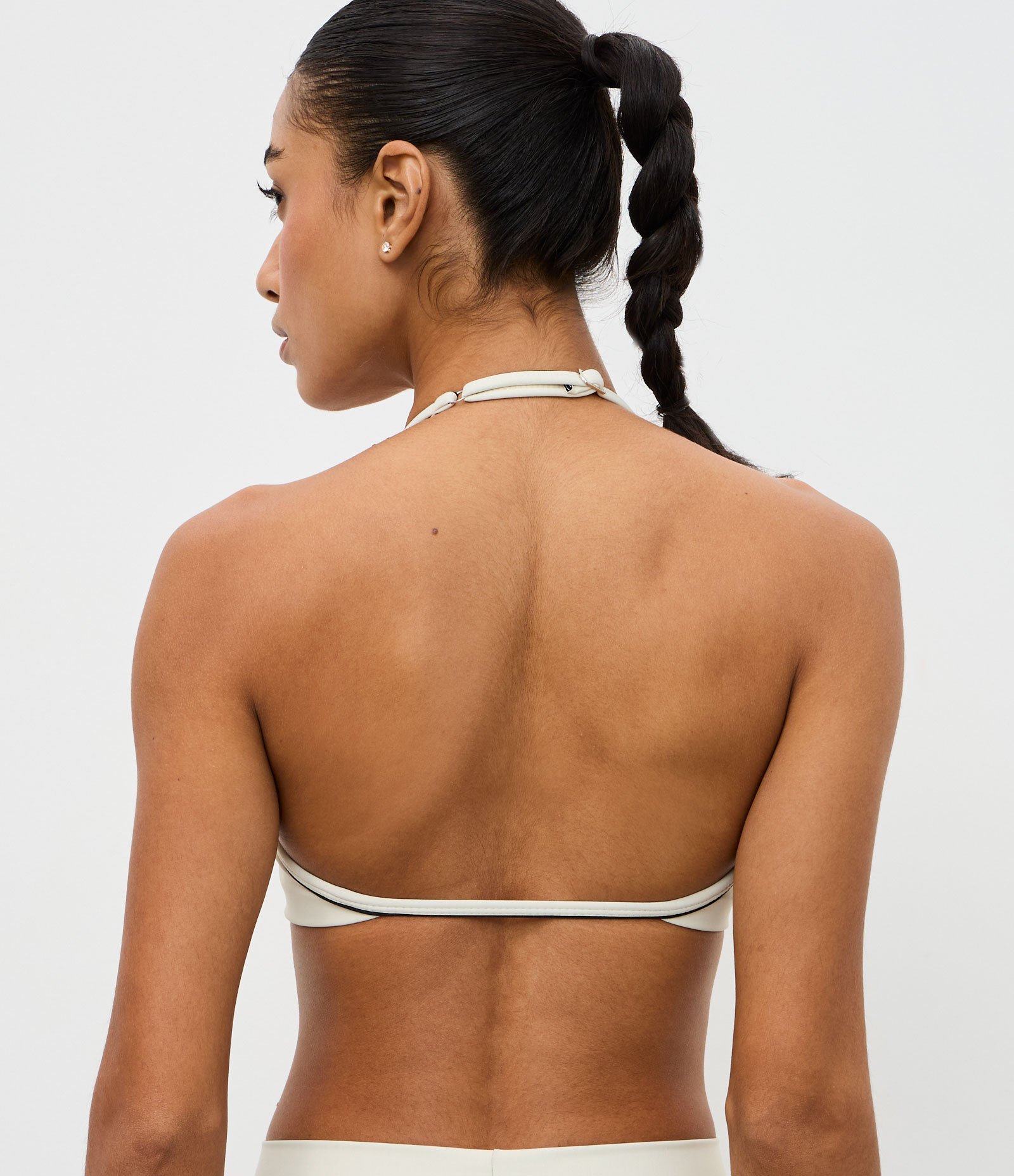 Top Esportivo Frente Única com Lettering Sporty Bege 4