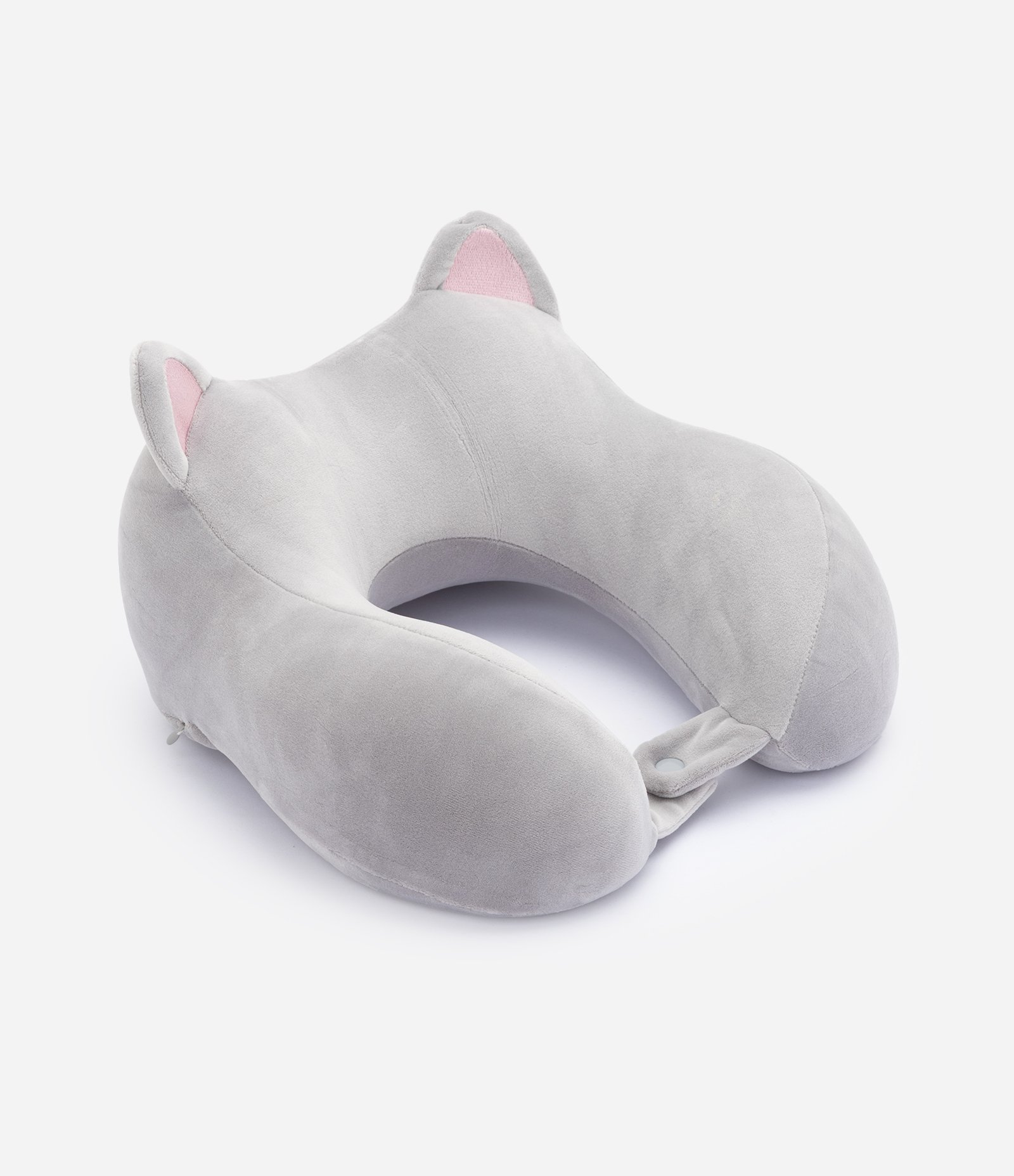 Travesseiro de Viagem com Orelhas de Gatinho Cinza 1