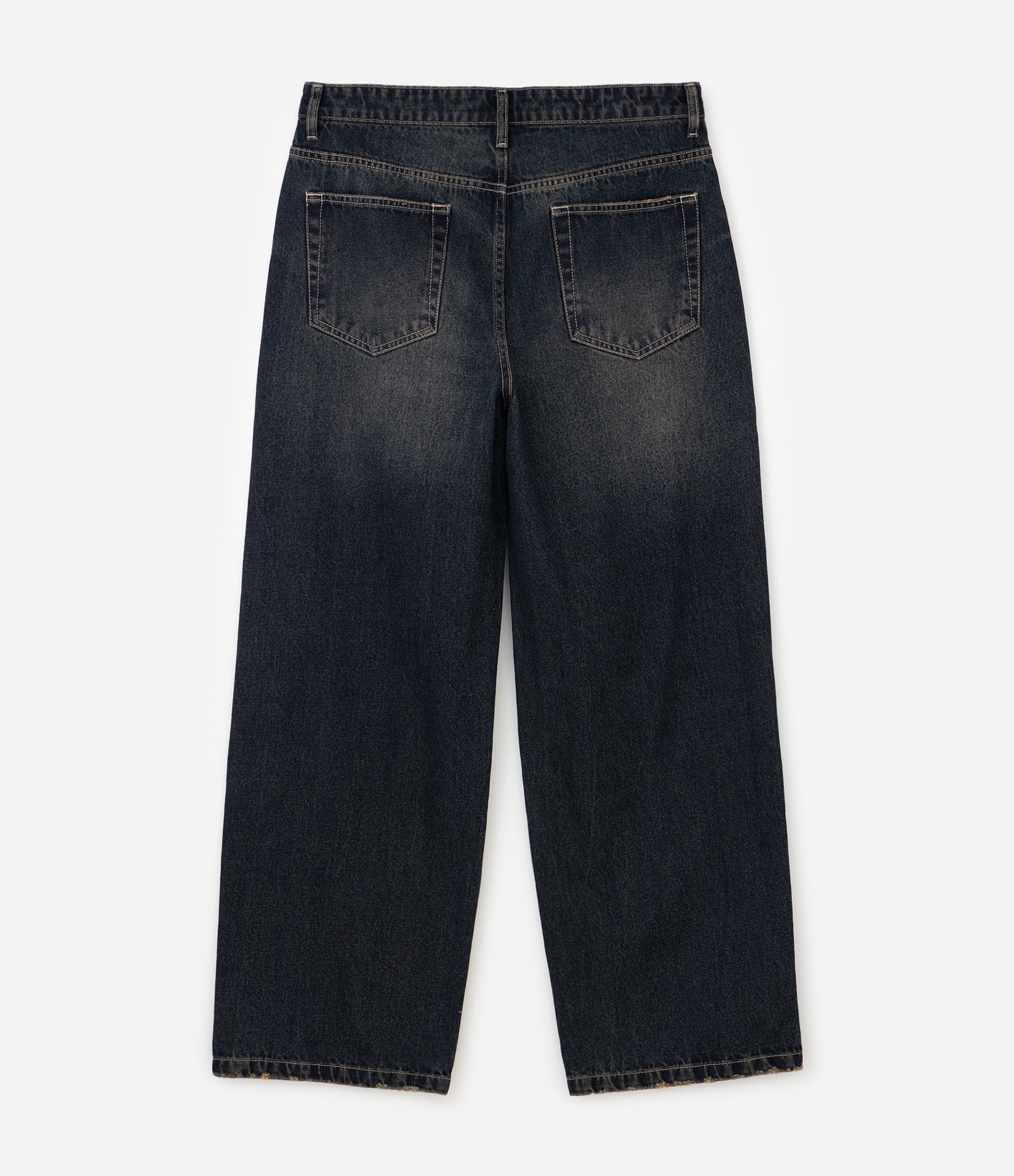 Calça Jeans Super Baggy com Rasgos Preto 2