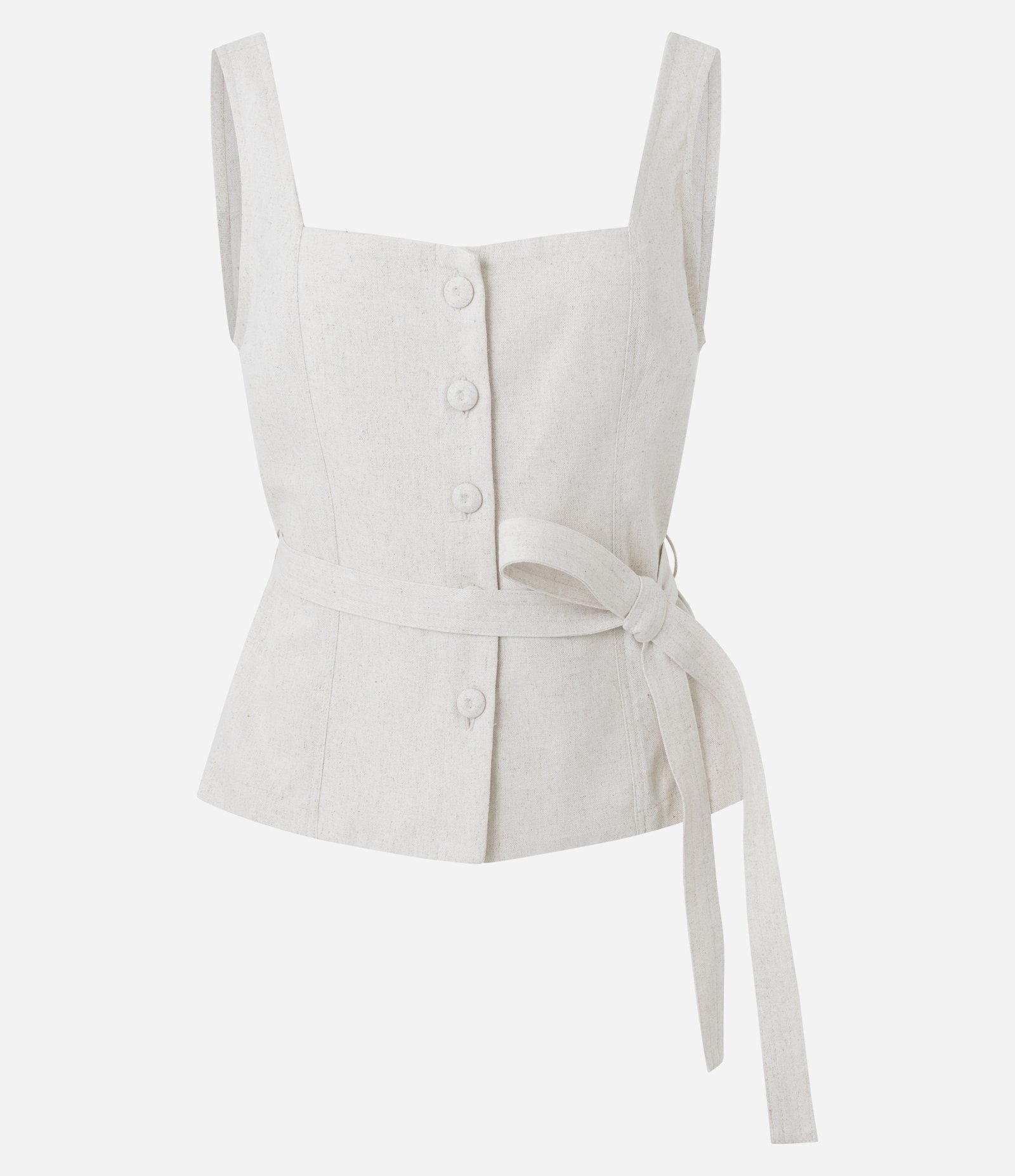 Blusa em Viscolinho com Decote Quadrado e Amarração Branco 5