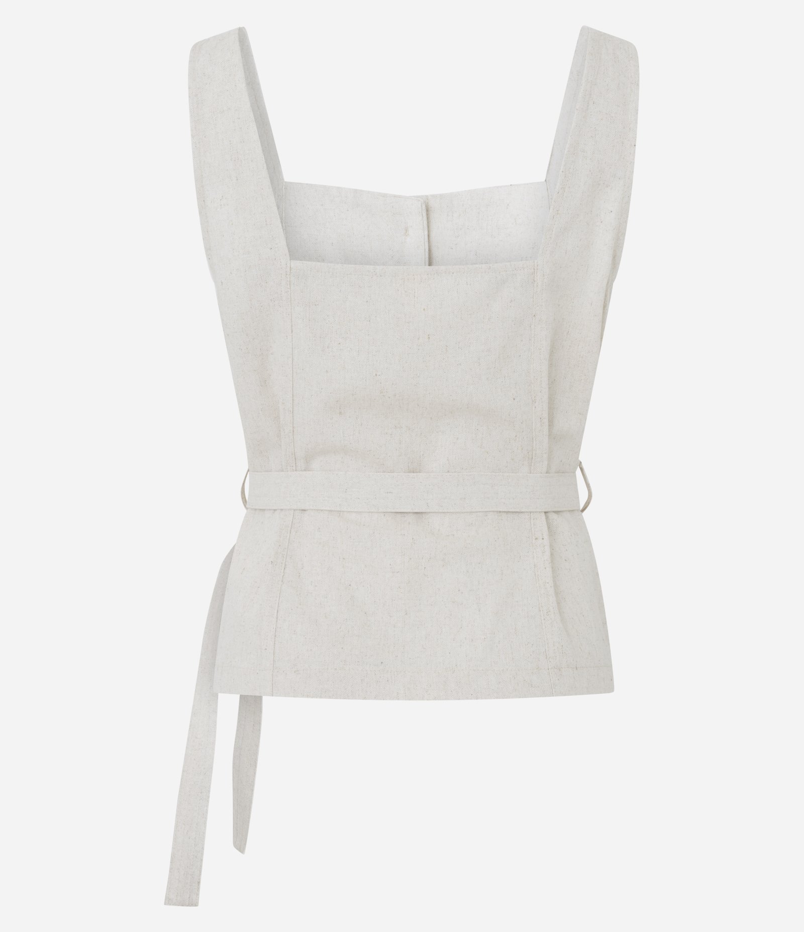 Blusa em Viscolinho com Decote Quadrado e Amarração Branco 6