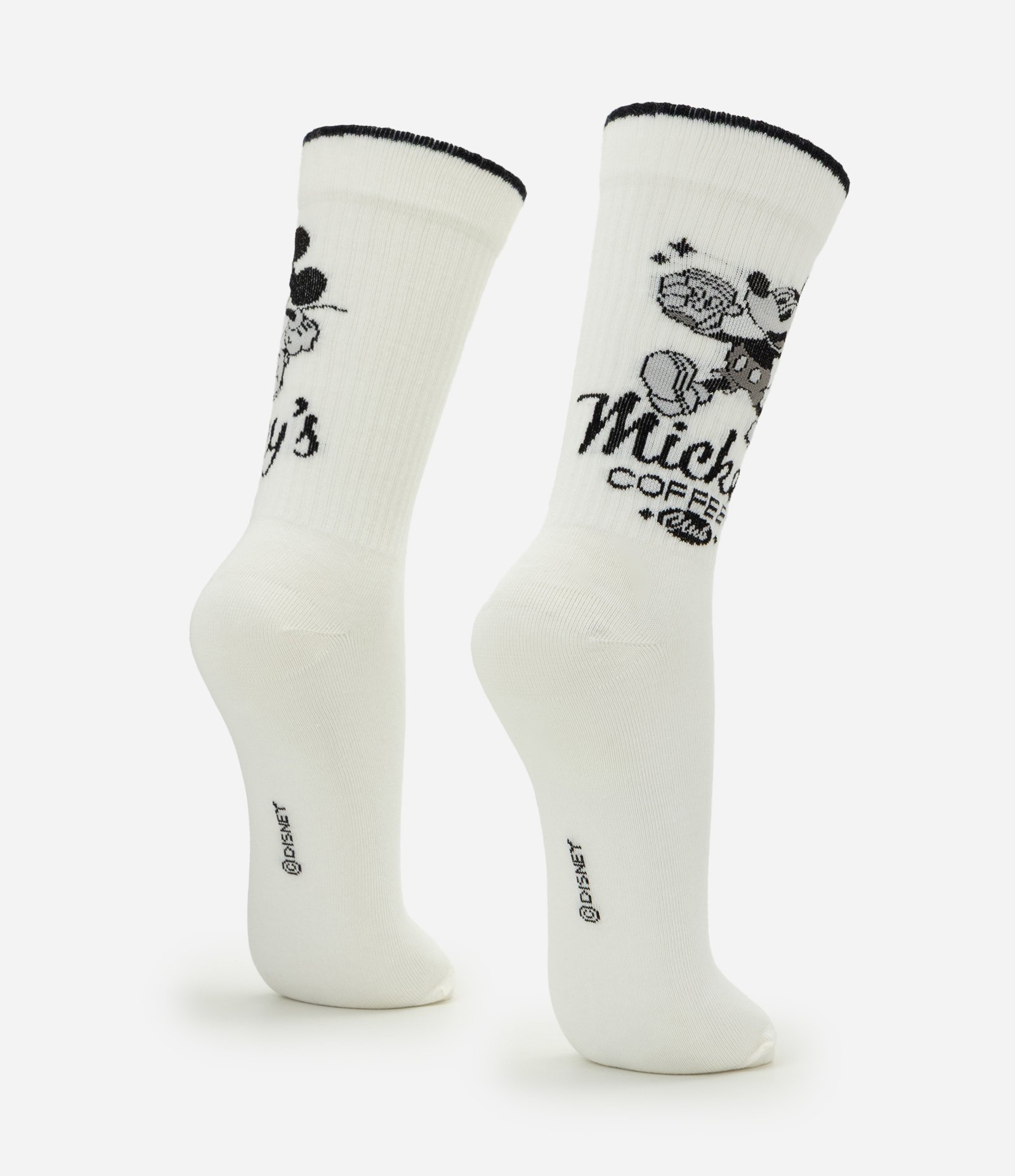 Meia Cano Longo Mickey Mouse Branco 3