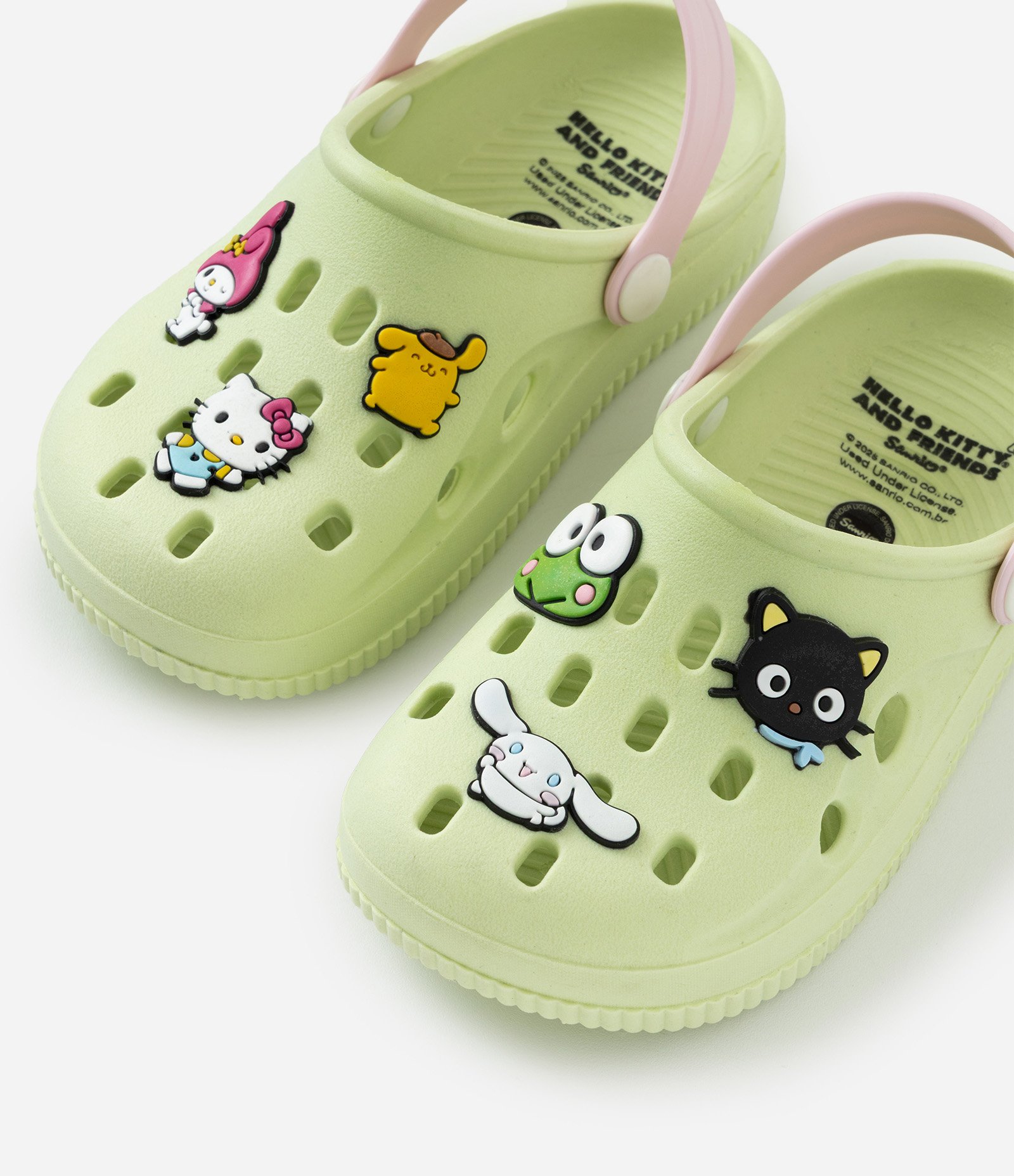 Sandália Infantil Babuche com Pins Hello Kitty – Tam 28 a 35 Verde Claro 1