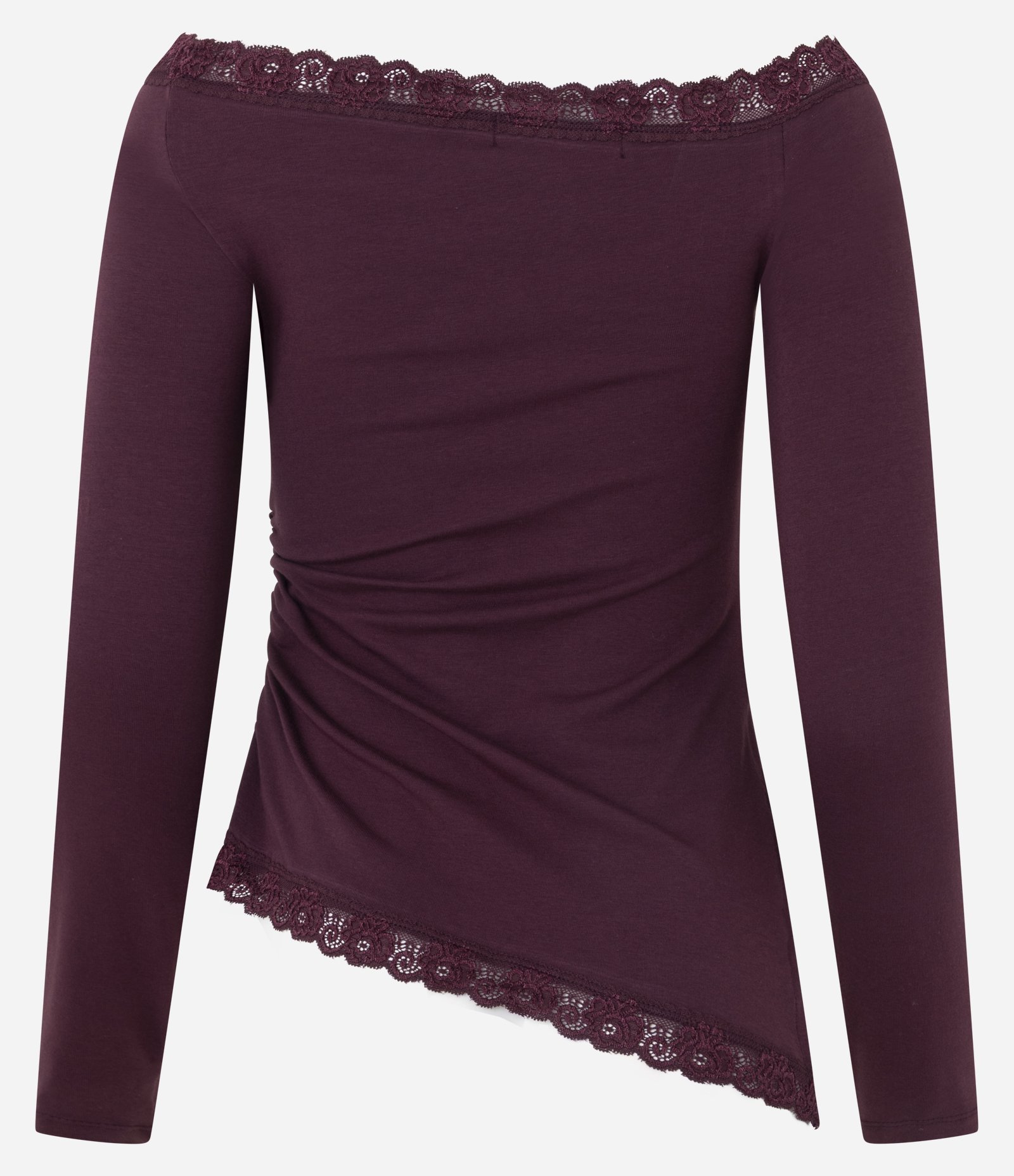 Blusa em Algodão com Decote e Barra Rendados Vermelho 8