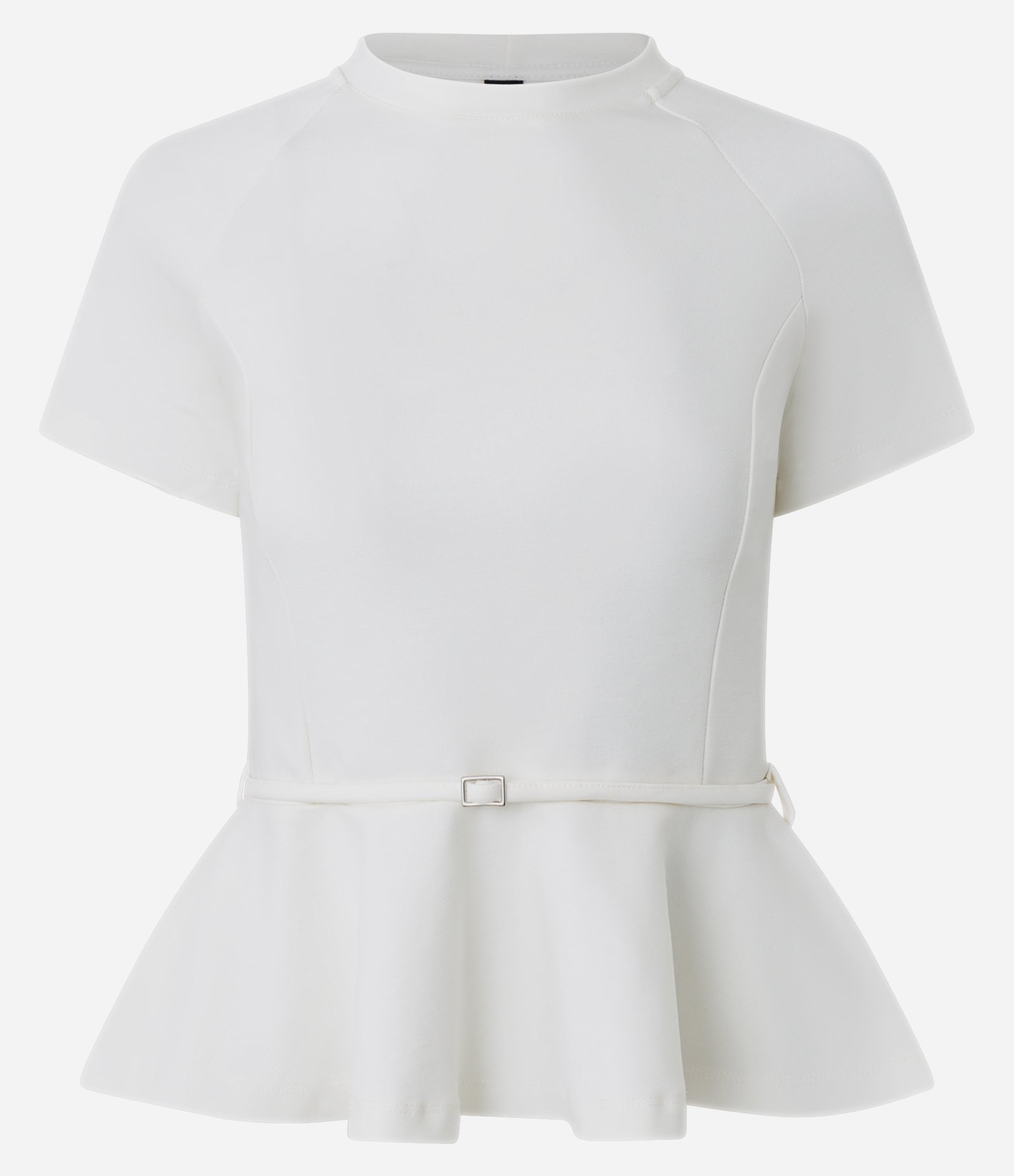 Blusa Peplum em Ponto Roma com Detalhe de Cinto Branco 5